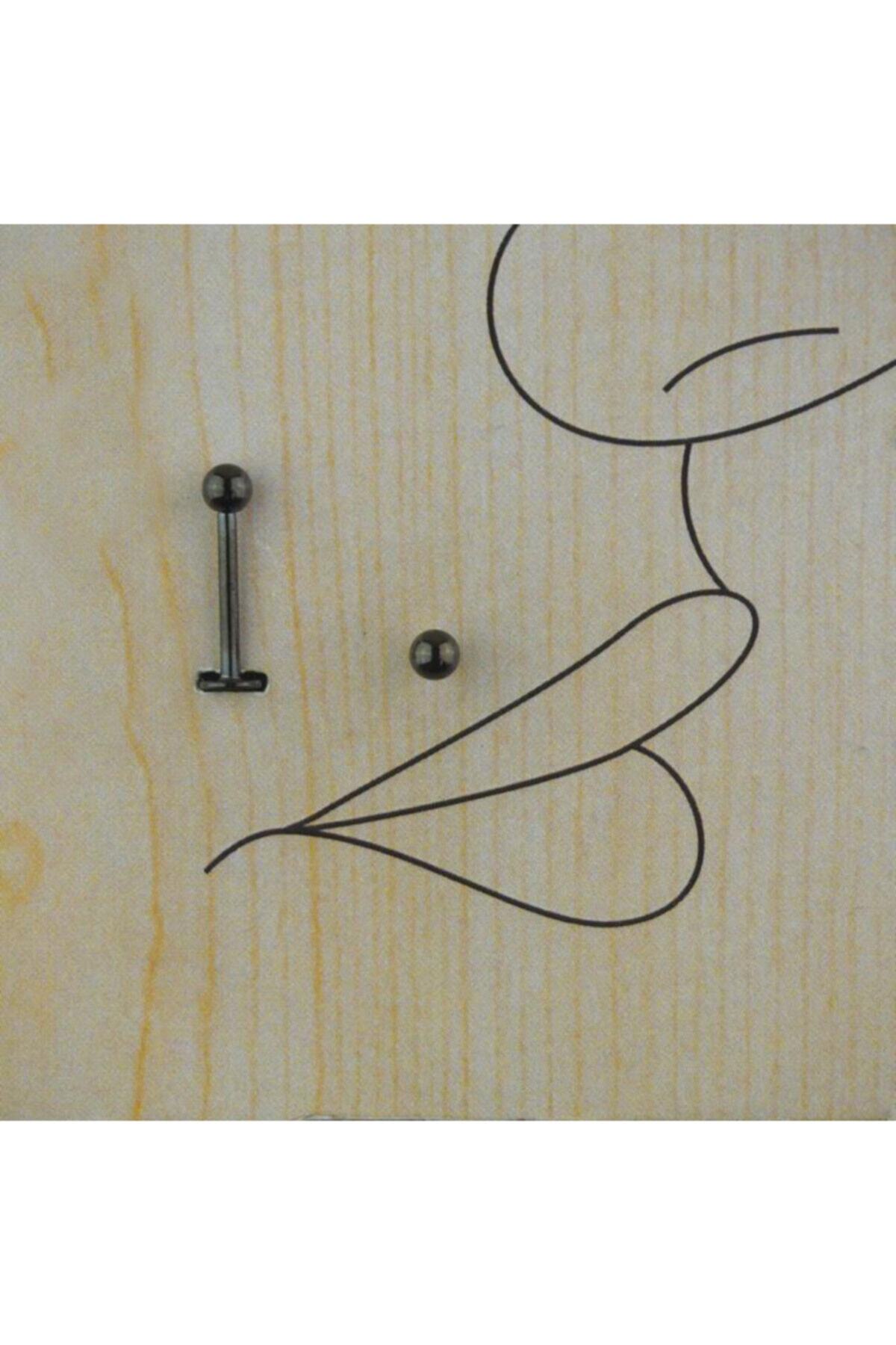 familystore 10mm Siyah Dudak Piercing (top:3mm)
