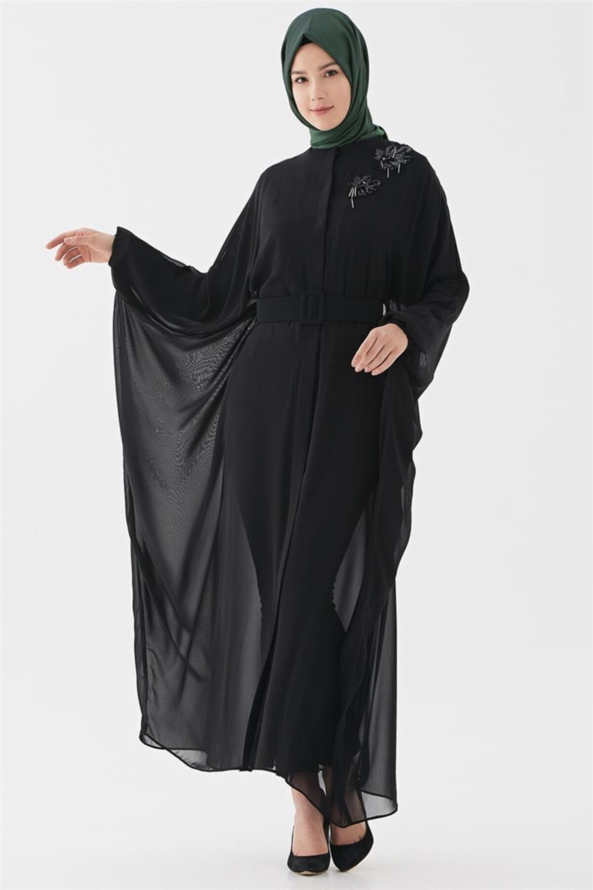Vivencia Şifon Siyah Abaya