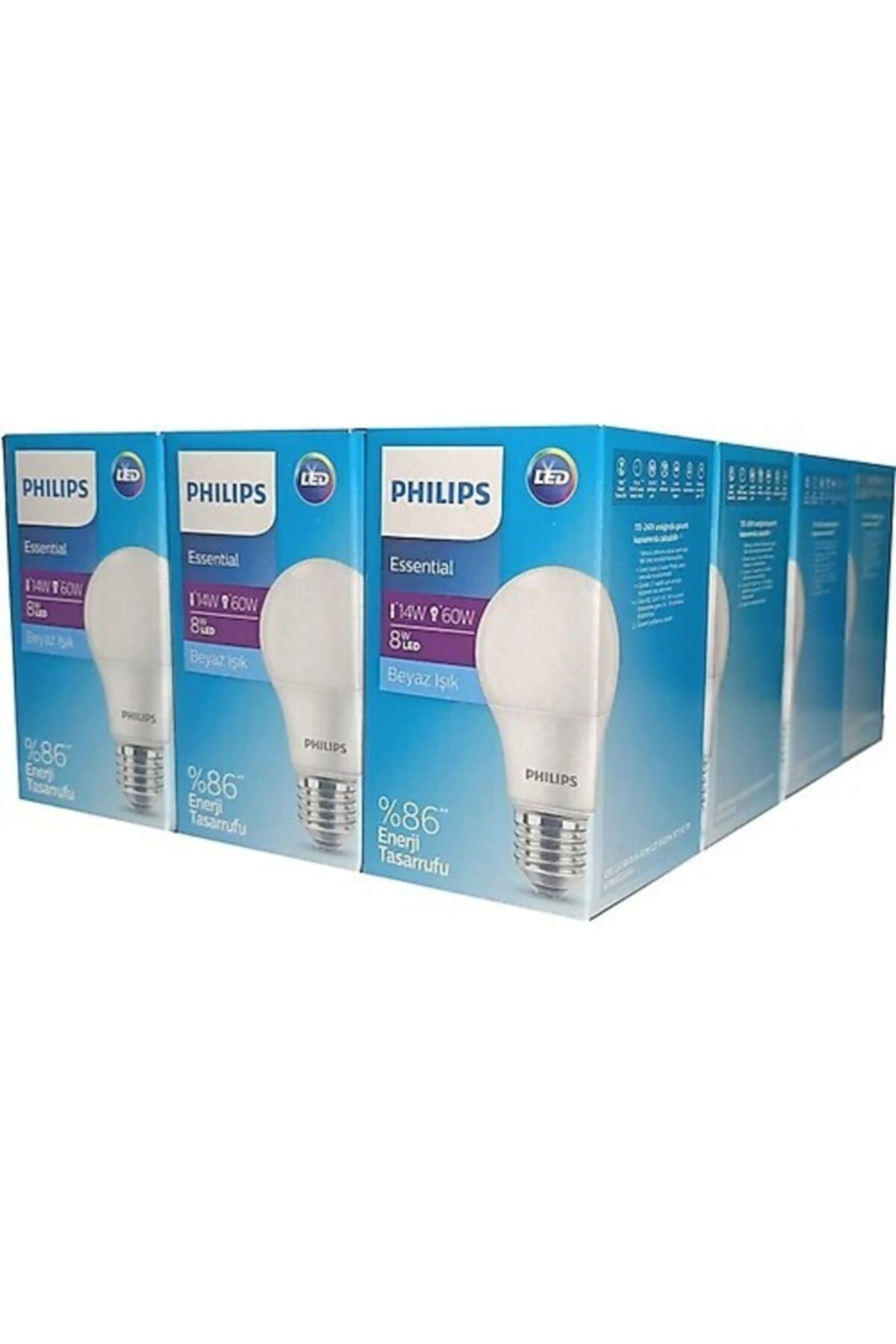 Philips Ess Led Bulb 8-60w E27 Duy 806 Lümen Beyaz Işık 12'li Ekopaket