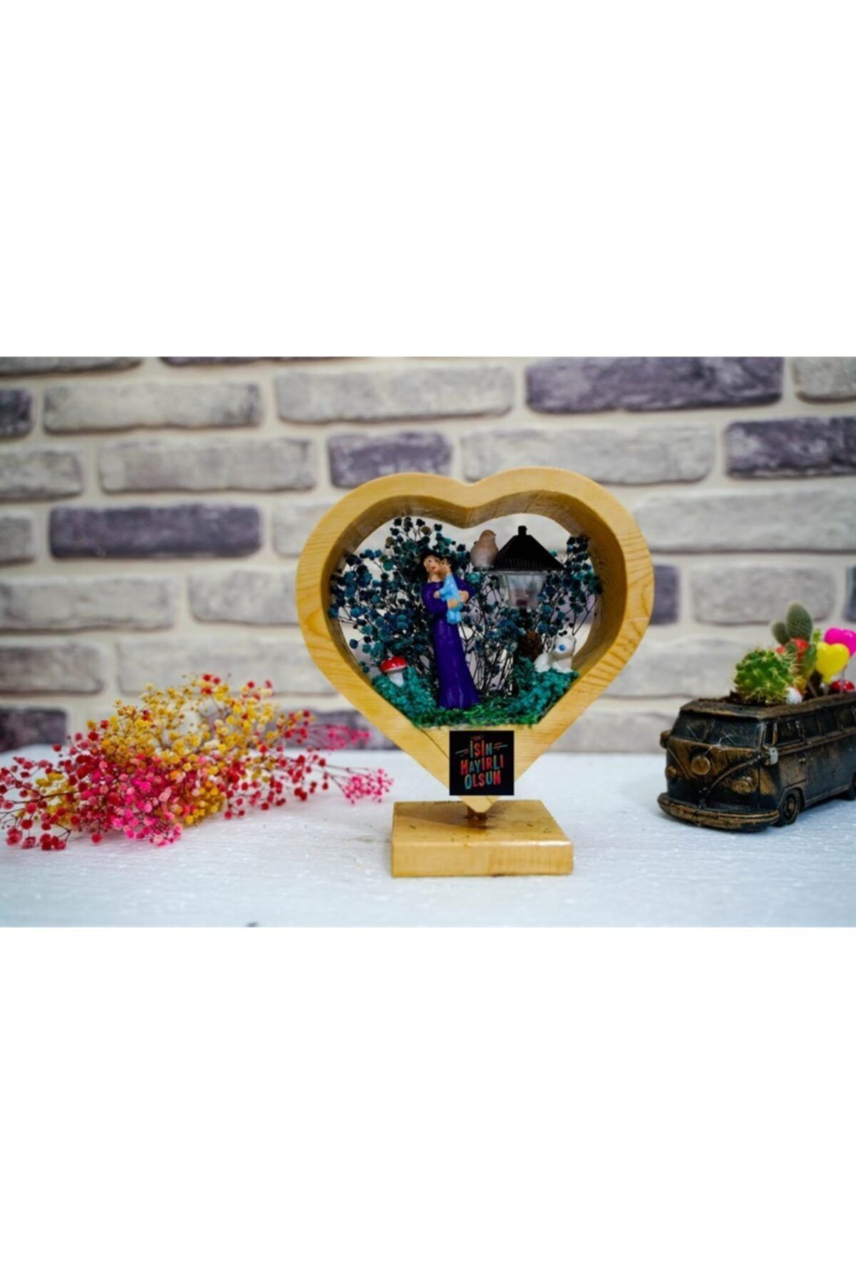 Mefu Home Yeni Işin Hayırlı Olsun Anne Kucağı Mor Temalı Hediyelik Işıklı Teraryum