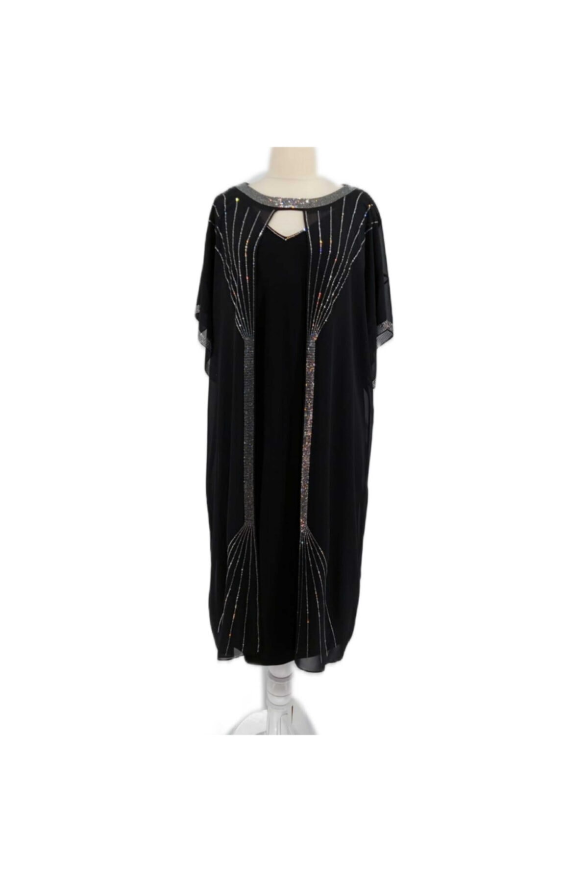 FAHRETTİN MODA 465 Siyah Taş Işlemeli Ikili Anne Abiye