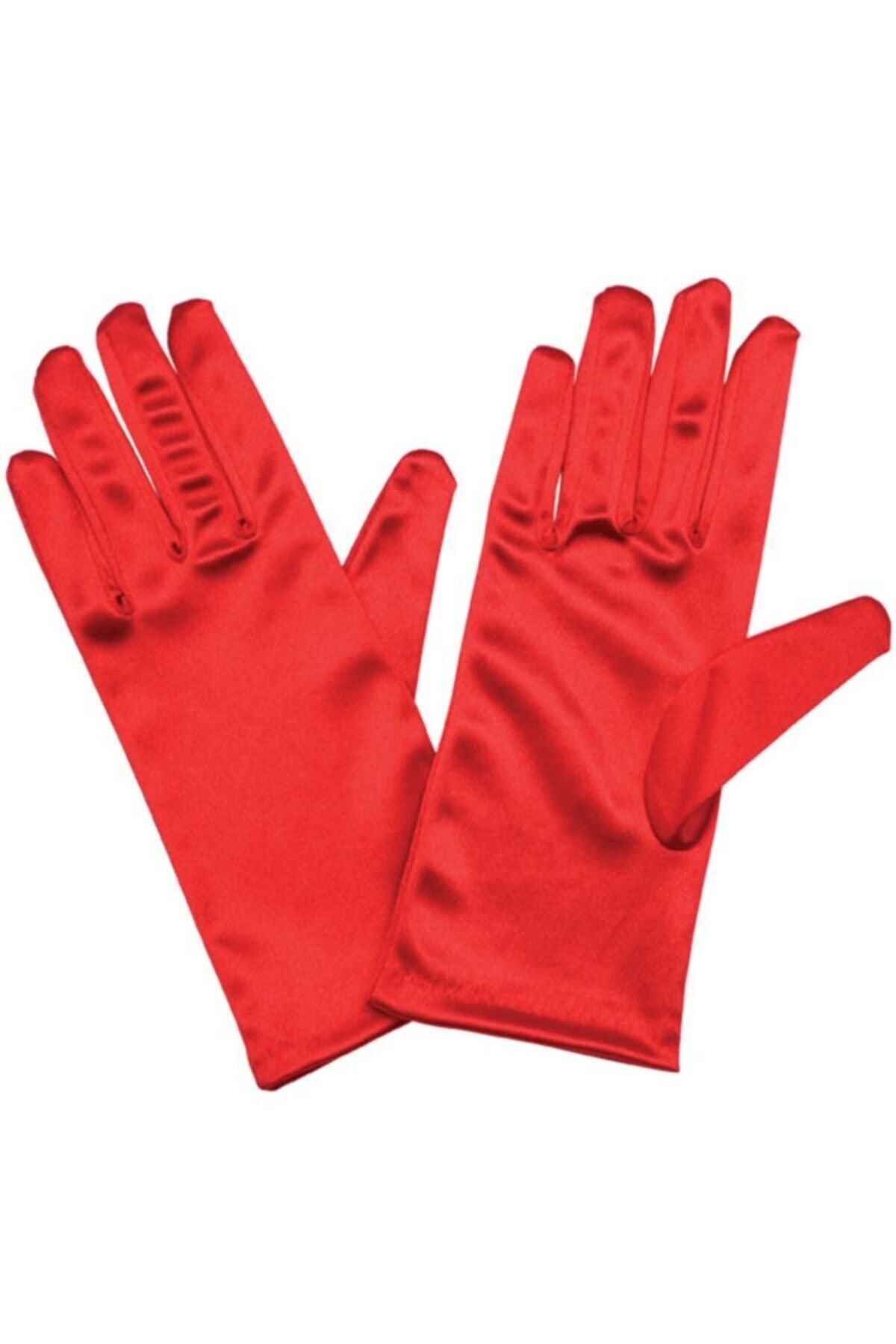 HİLALSHOP Kırmızı Renk Yetişkin Boy Likralı Gösteri Eldiveni