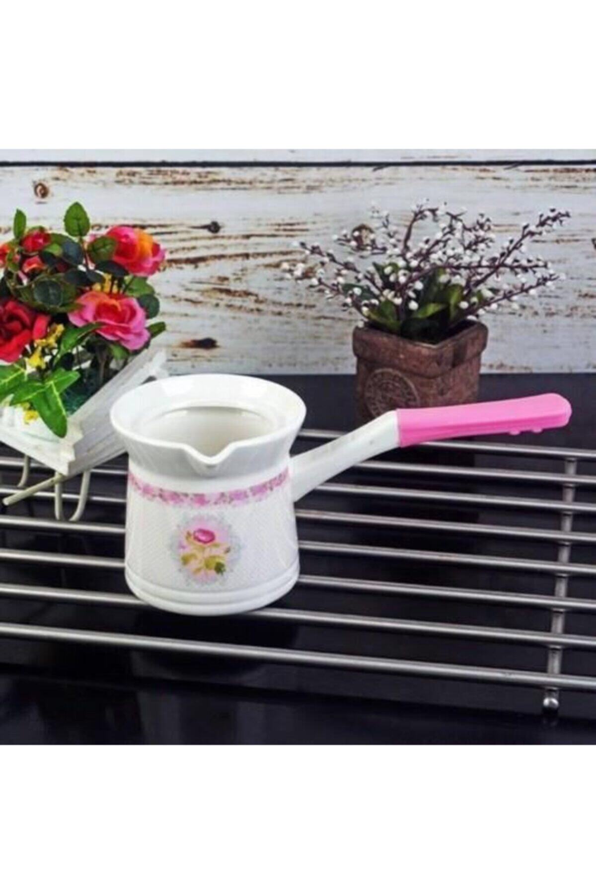 Glass In Love Yüksek Isıya Dayanıklı Desenli Silikon Saplı Porselen Cezve