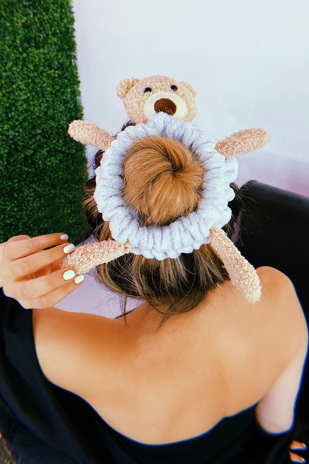 TAKIŞTIR Mavi Renk Ayıcık Figürlü Peluş Saç Bandı