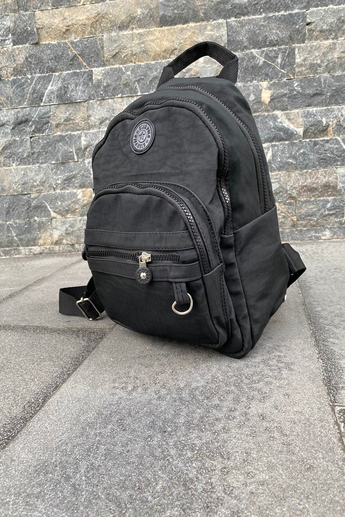 PurpleBags Unisex Krinkıl Kumaş Çok Bölmeli Okul Ve Sırt Çantası