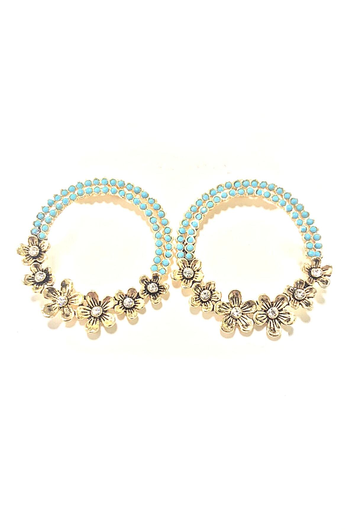 UniqAnatolia Antik Çember Çiçekli Tasarım Küpe