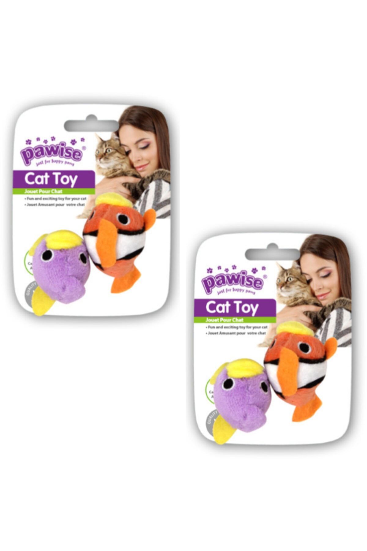 HİLALSHOP Pawise Balık Kedi Oyuncağı Ikili