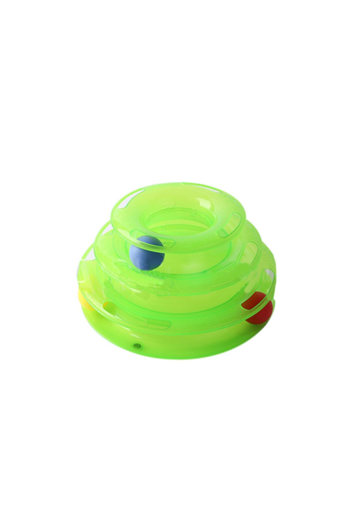 HİLALSHOP Üç Katlı Toplu Yuvarlak Kedi Oyuncağı Yeşil