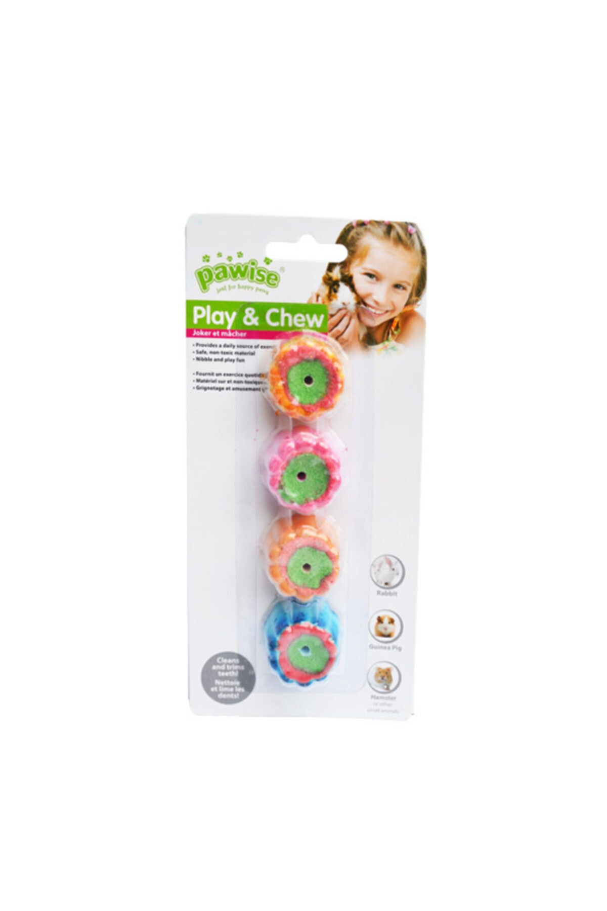 HİLALSHOP Pawise Yenilebilir Çiçek Kemirme Oyuncağı 4 Adet