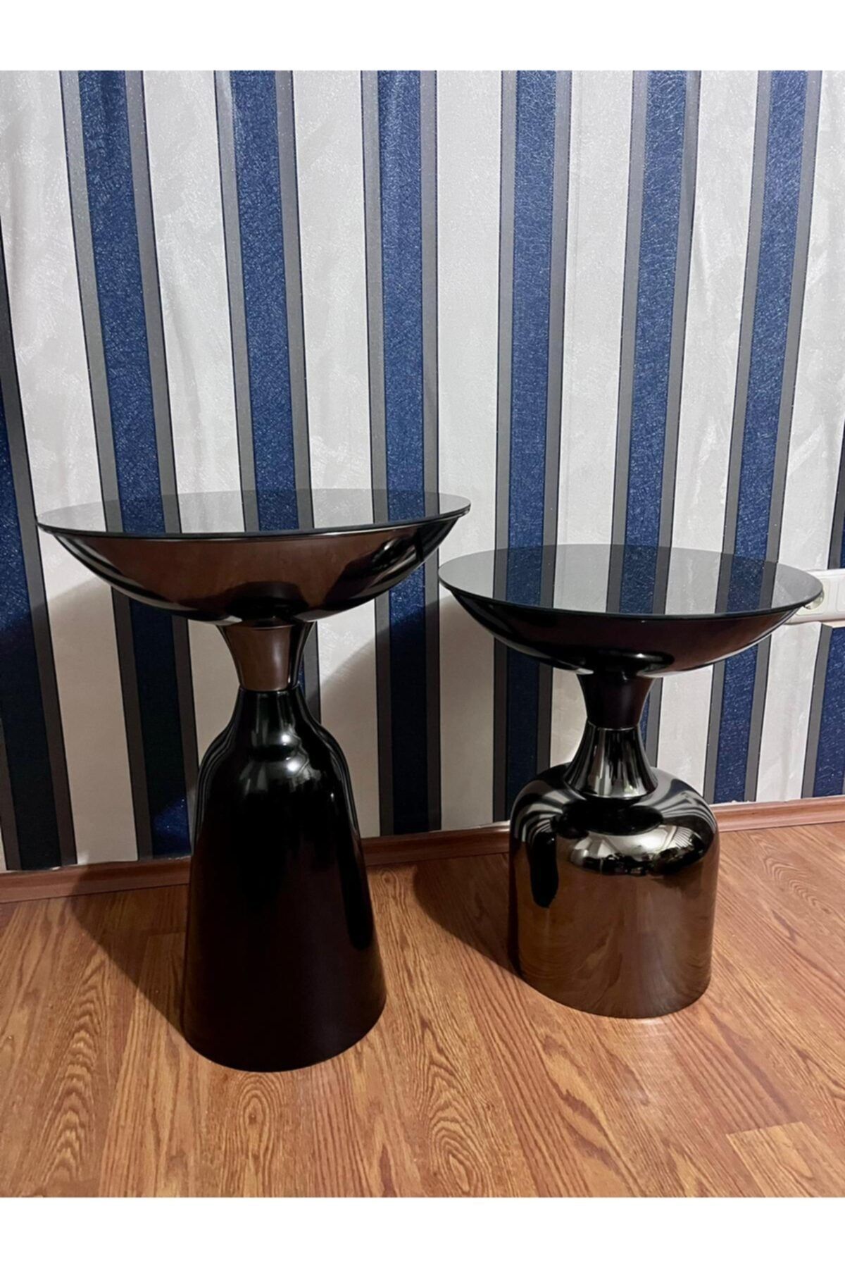 AresDecoration Bella Sehpa Siyah Füme Set