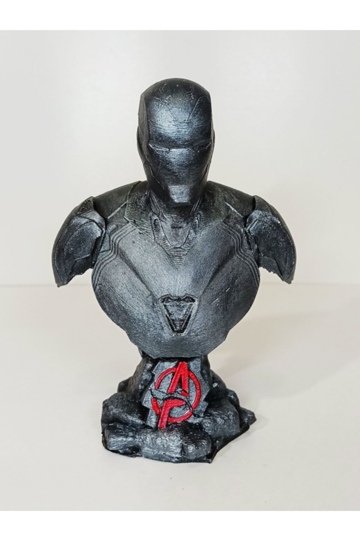 Artmosfer Figür&Dekorasyon Iron Man Metalik Gümüş Eskitme Marvel Avanger's Polyester Reçine Büst Figür Karakter (16 Cm)