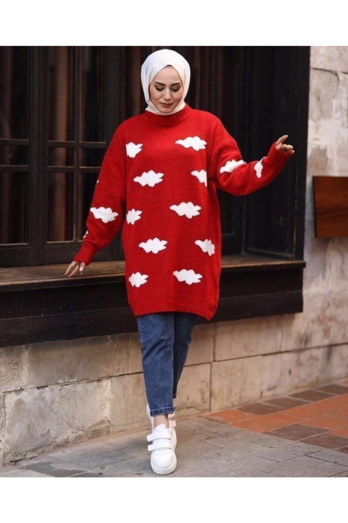 favoristore Bulut Desen Yumoş Kazak