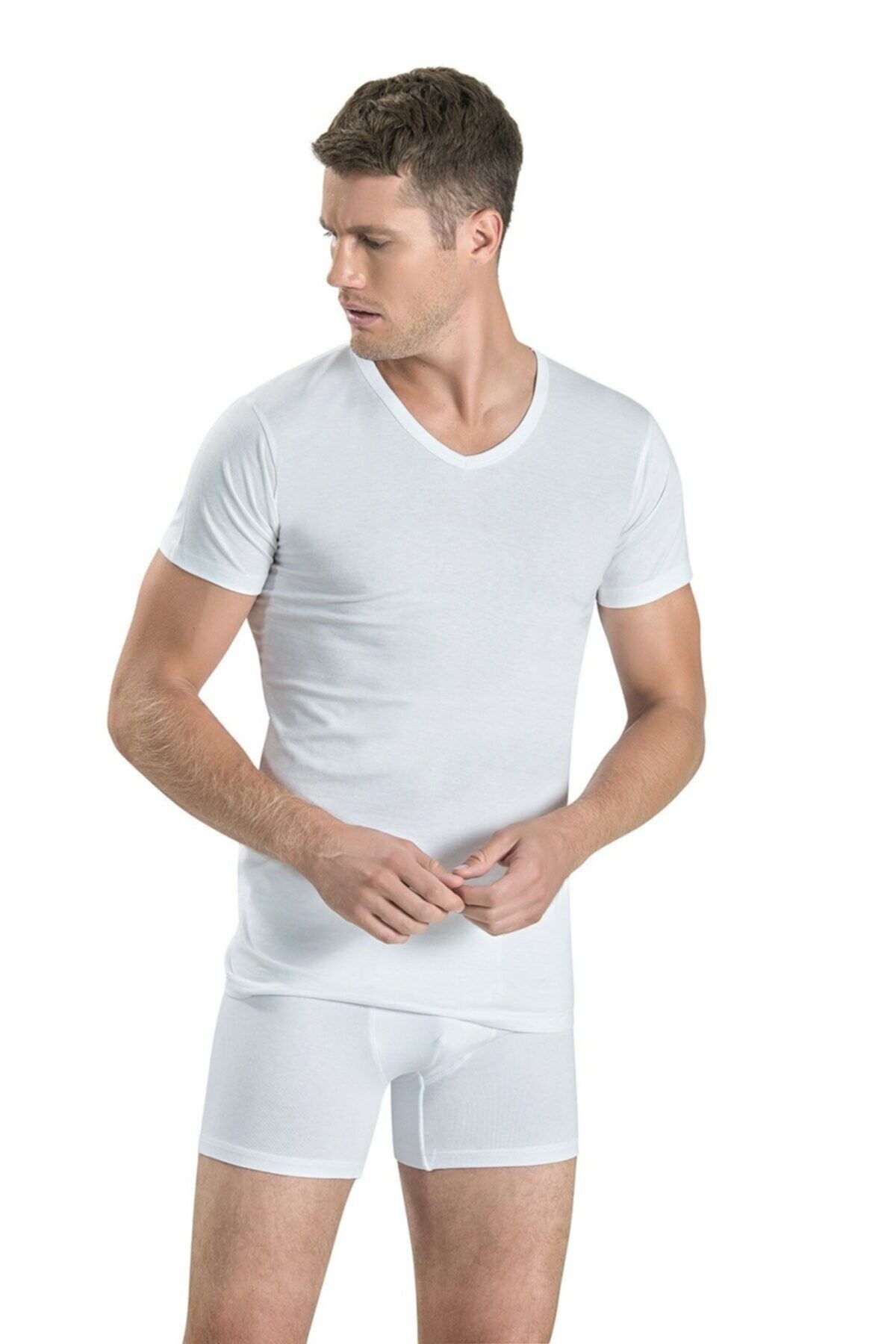 TREND CONSEPT Erkek % 100 Pamuk V Yaka Yarım Kol Fanila