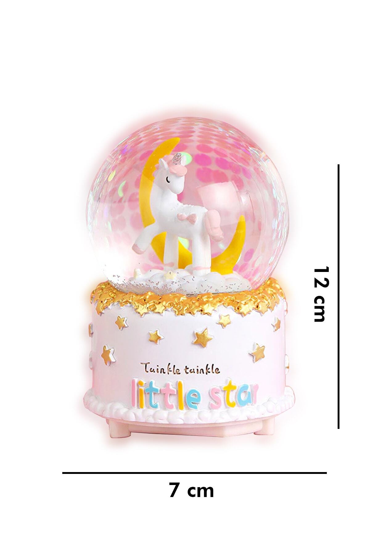 MUJGAN Unicorn Ay Şekilli Kar Küresi