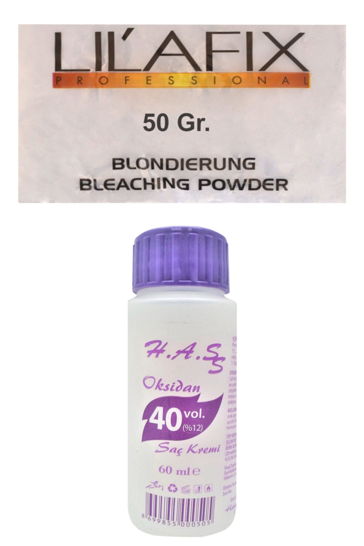 Has Lilafix Toz Saç Açıcı Oryal 50 Gr.+h.a.s Oksidan 40 Volüm 60 Ml. (1 Ad.)