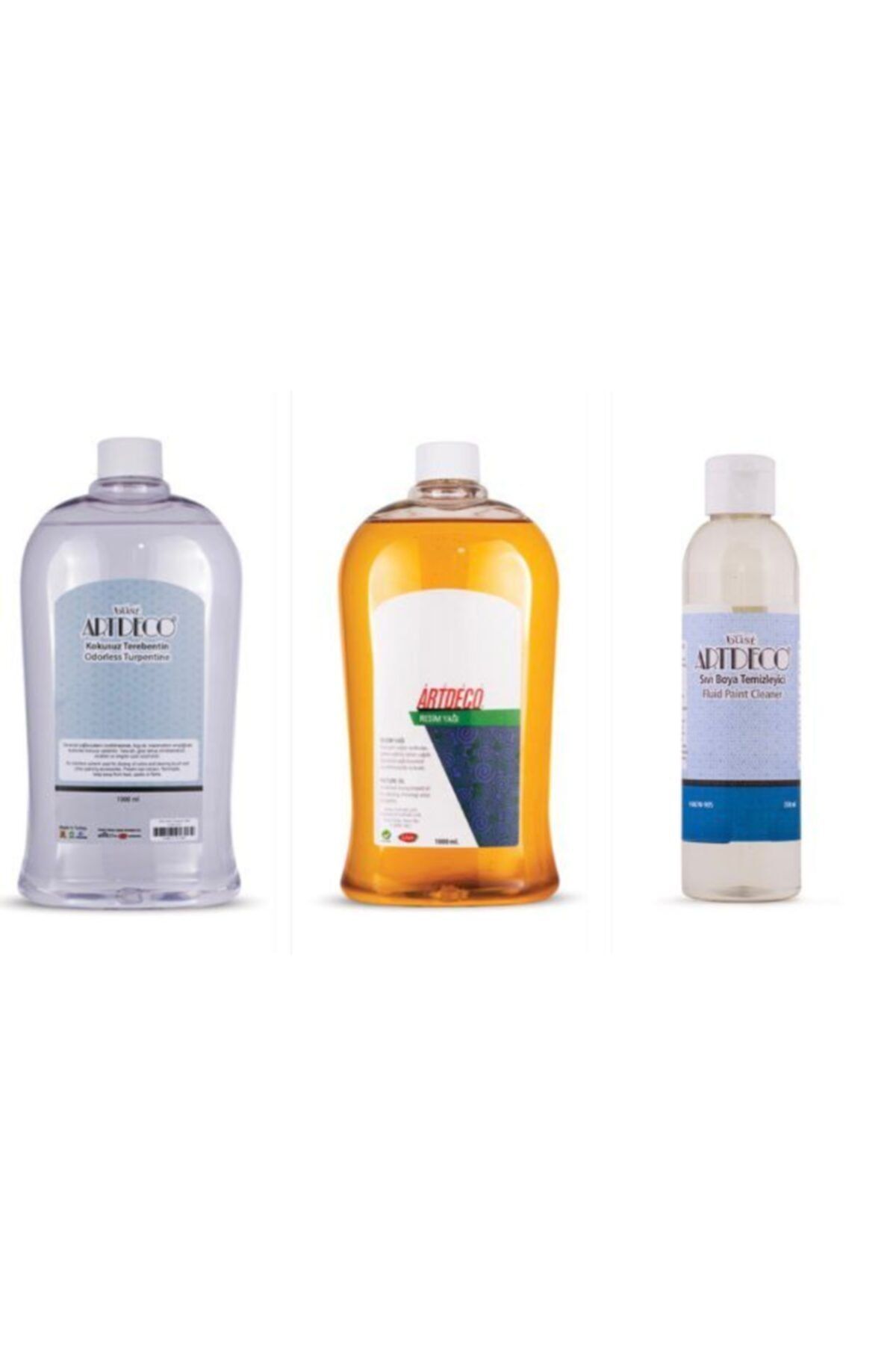 Artdeco Yağlı Boya Seti Yardımcı Malzemeler 1000 Ml. (resim Yağı+terebentin+temizleyici)