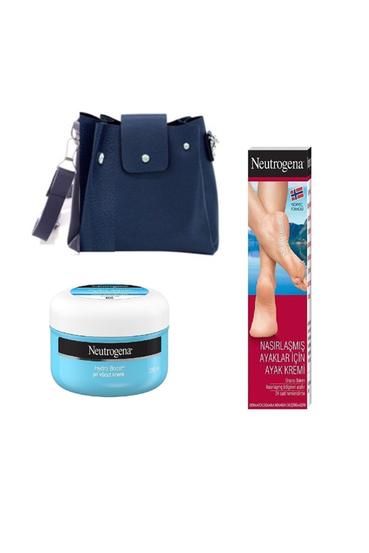 Neutrogena Hydro Boost Krem 200 Ml+ Nasırlaşmış Ayaklar Için Ayak Kremi 50 Ml+lacivert Çanta