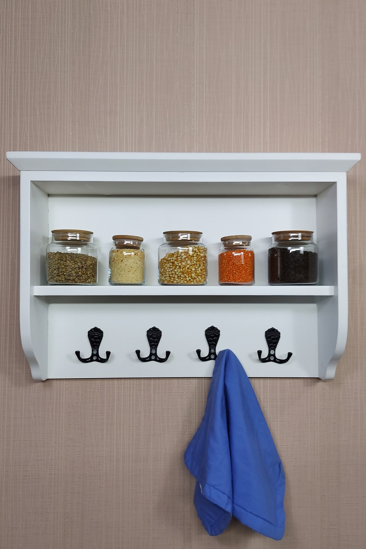 gerekbu Askılıklı Lake Taçlı Baharatlık Biblo Raf Duvar Rafı Askılık