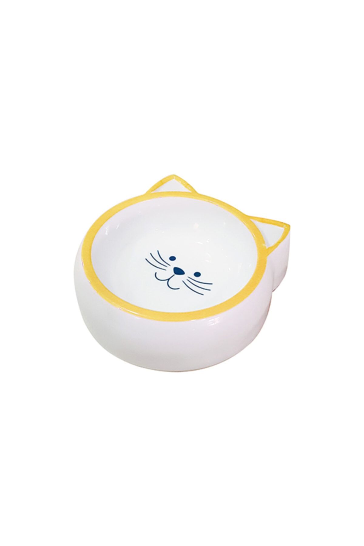 HİLALSHOP Melamin Mama Kabı Kedi Suratı Şeklinde Sarı 210 Ml