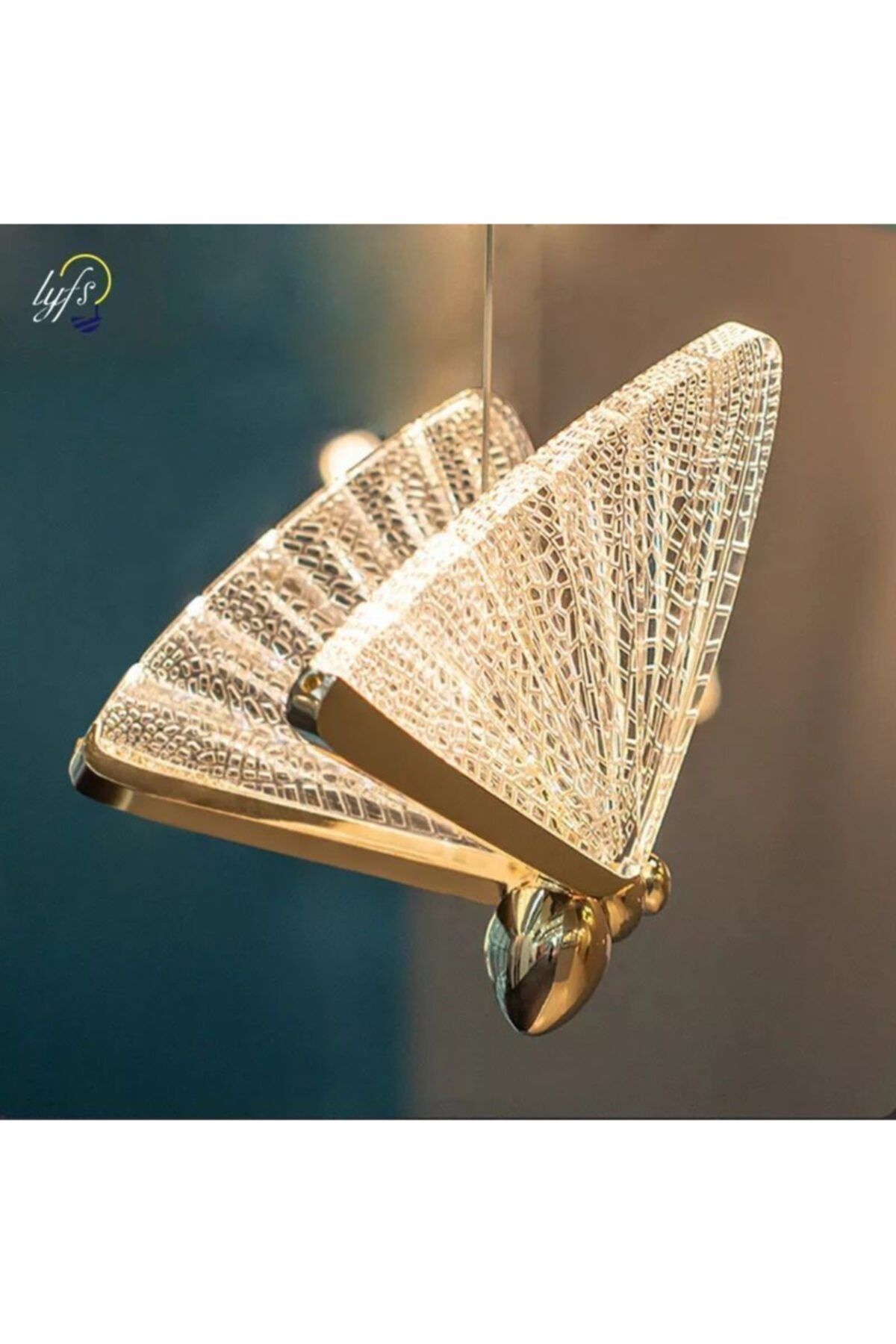 Luna Lighting Modern Tasarım Kristal Camlı Kelebek Tekli Ledli Avize
