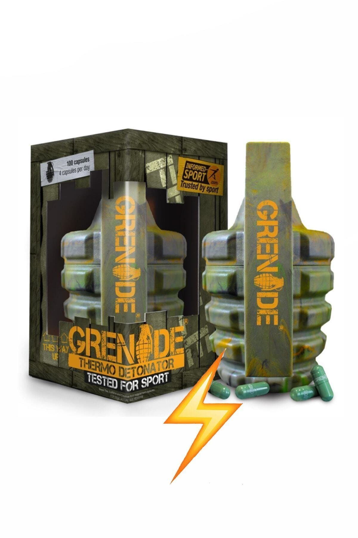 Grenade Thermo Detonator 100 Kapsül Enerji Güç Kafein Yeşil Çay Turunç Ekstresi