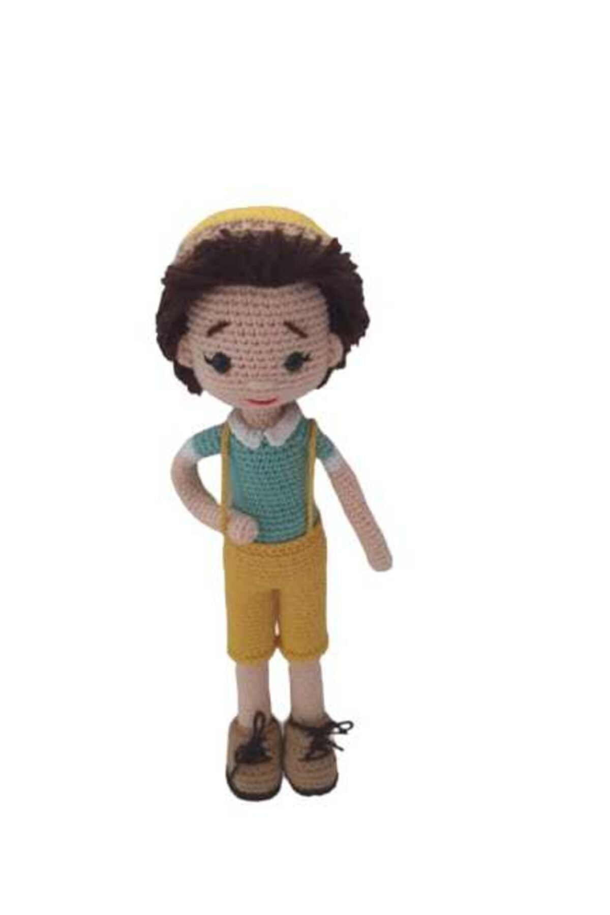 Hobice Satış Amigurumi Oyuncak Sarı Tulumlu Erkek Bebek