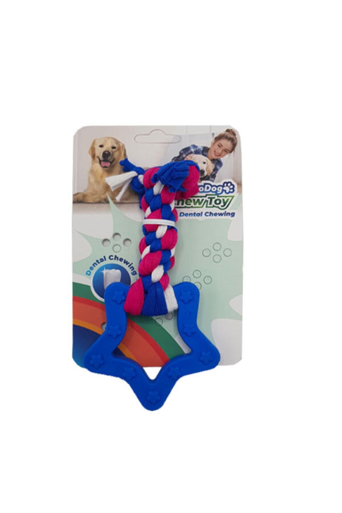 HİLALSHOP Eurodog Pls.yldz Diş Kaşıma 14,5cm (mavi-kır-bey)