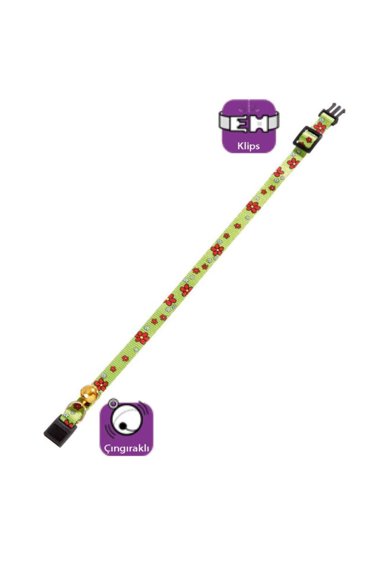 HİLALSHOP Karlıe Kedi Tasması Çıng. 30cm Yeşil