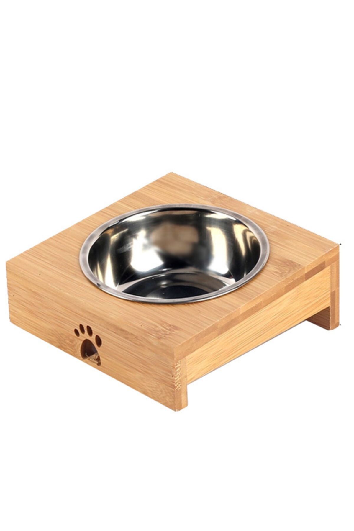 HİLALSHOP Carno Ahşap Sehpalı Tekli Mama Kabı