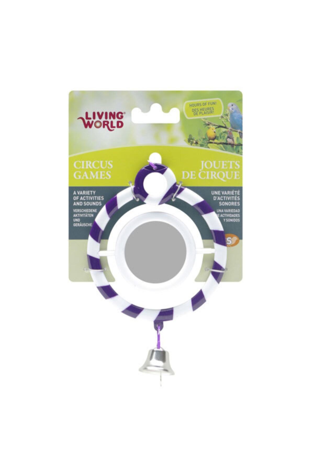 HİLALSHOP Living World Zilli Aynalı Kuş Oyuncağı Mor Halka