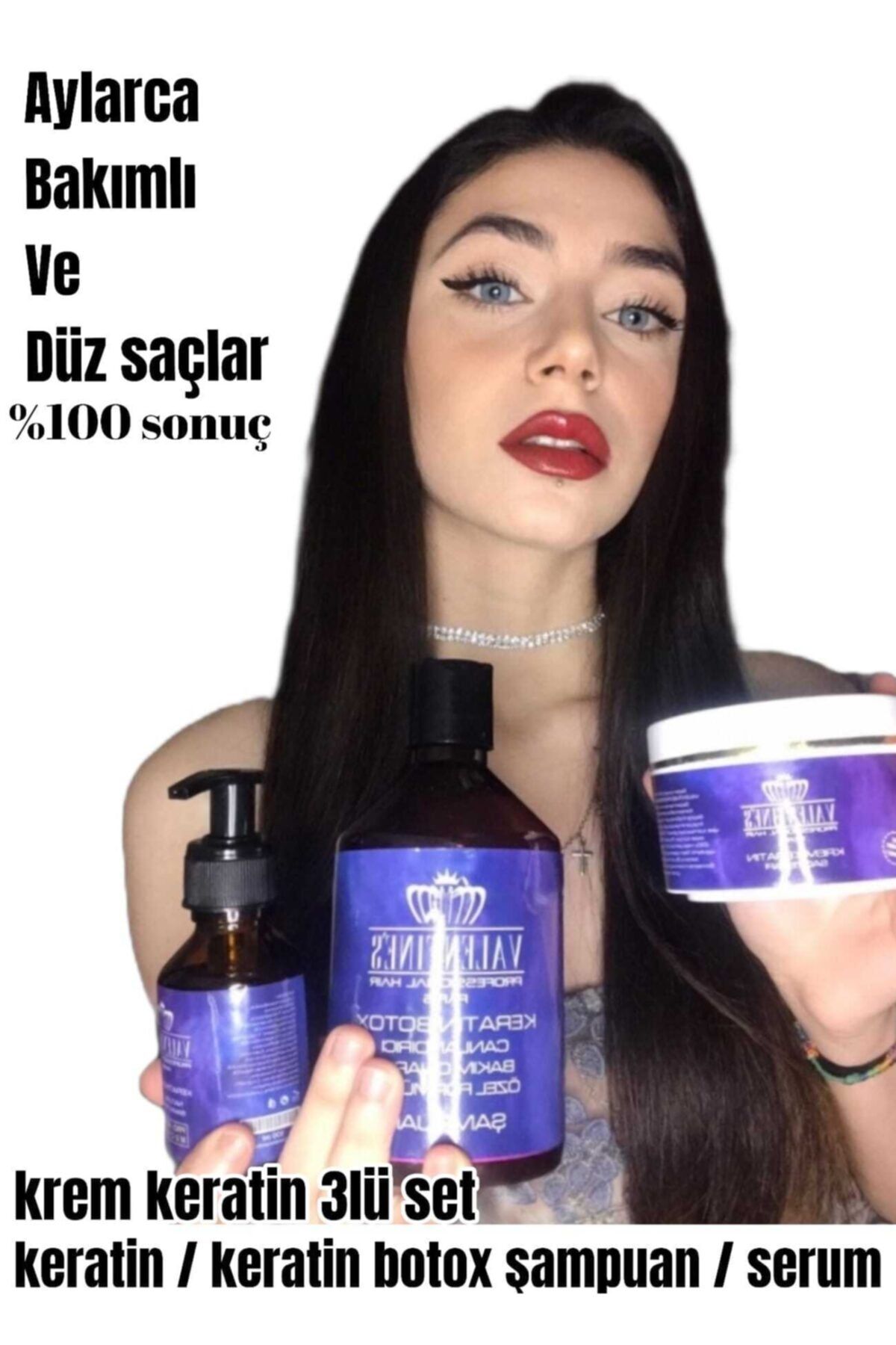 VALENTINES PROFESSIONAL Krem Keratin Terapi Brezilya Fönü Botox Şampuan Botox Serum 3lü Set