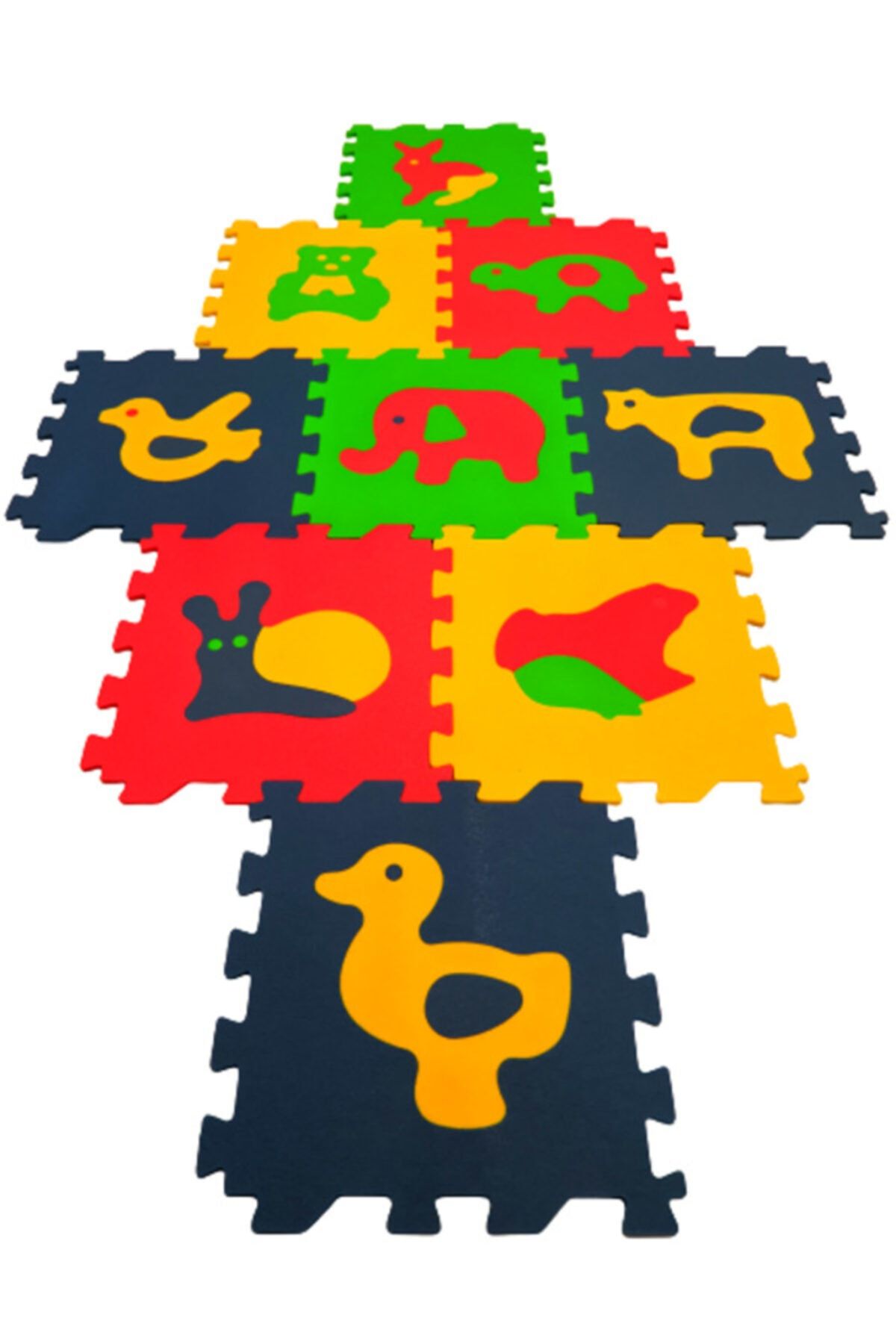 SLV Sünger 9 Parça Büyük Boy Hayvanlar Oyun Karosu Yer Matı Eva Puzzle Yapboz Oyun Matı Oyun Minderi