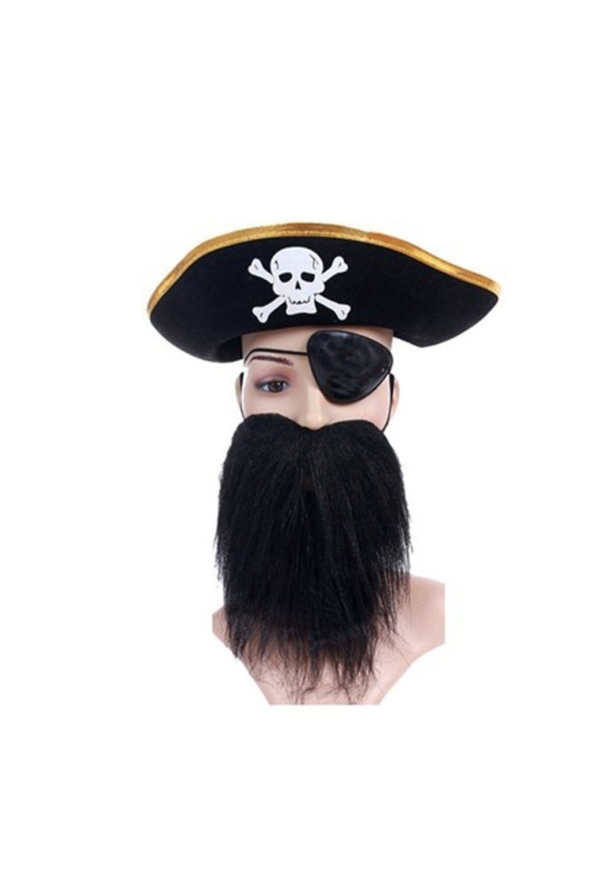 HİLALSHOP 3 Lü Korsan Set Çocuk Boy Altın Renk