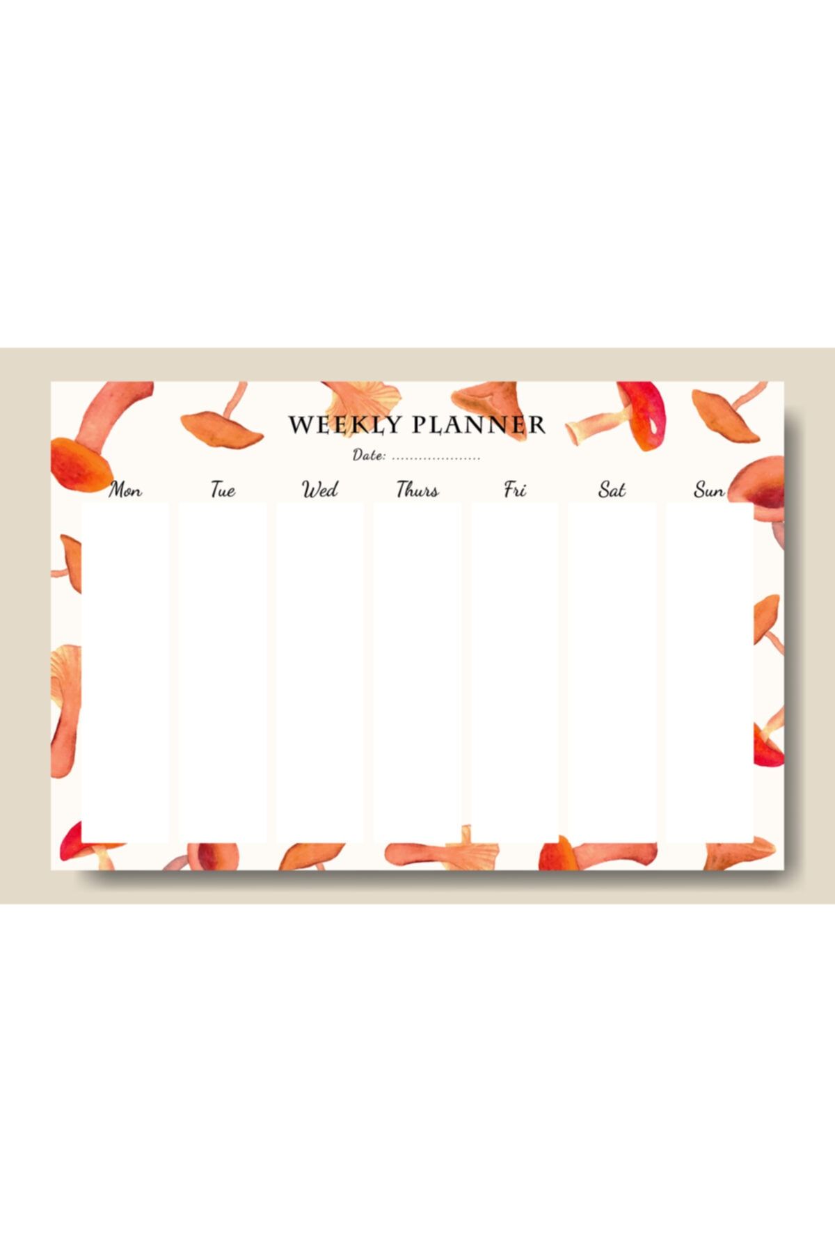 Ünsal Desing Haftalık Planlayıcı Yazılabilir Silinebilir Pvc 29.7x42 cm Weekly Planner