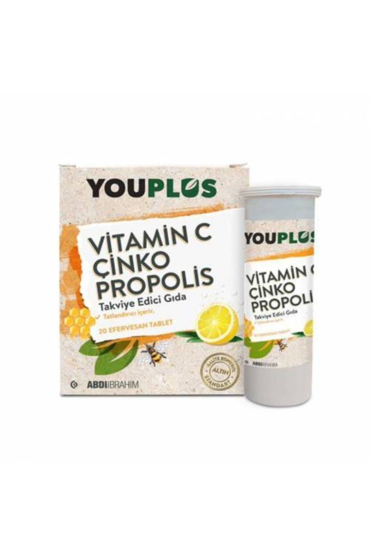 ABDİİBRAHİM Youplus Vitamin C Çinko Propolis 20 Efervesan Tablet