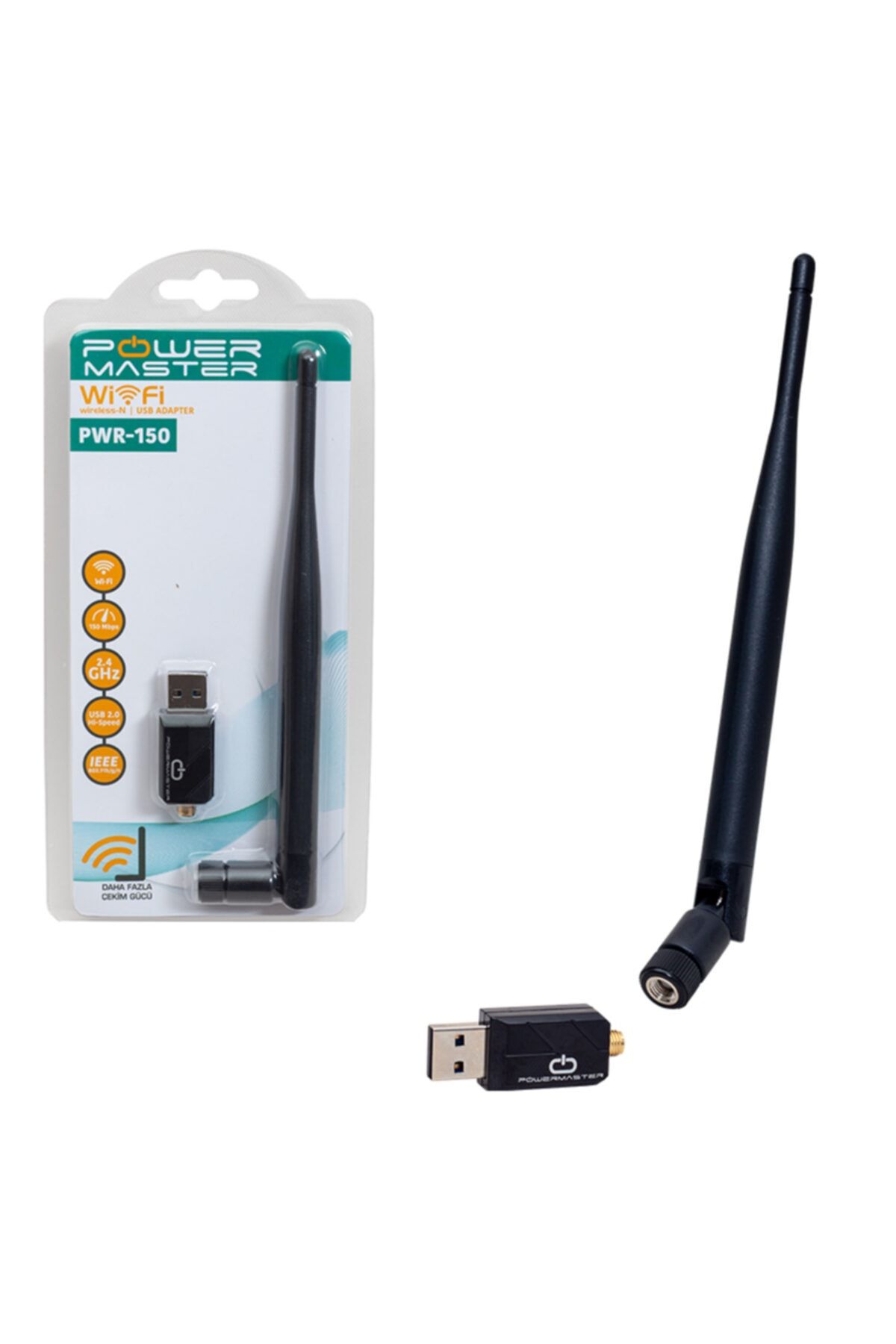Powermaster Pwr-150 150 Mbps 7601 Işlemcili Usb Kablosuz Antenli Wifi Adaptör Cdli