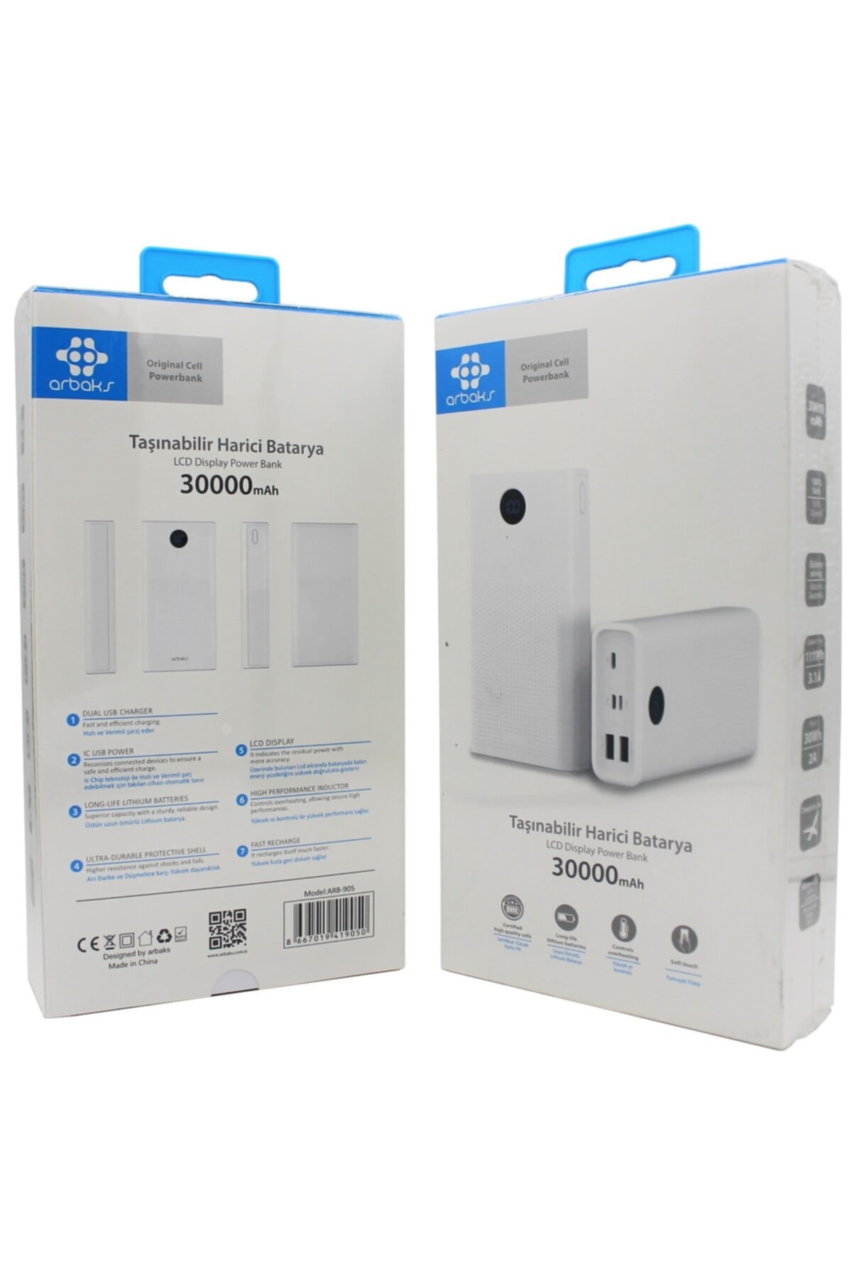 HESAPLIJET 111w 3.1a 30000 Mah Powerbank Dijital Göstergeli Arbaks Arb-905