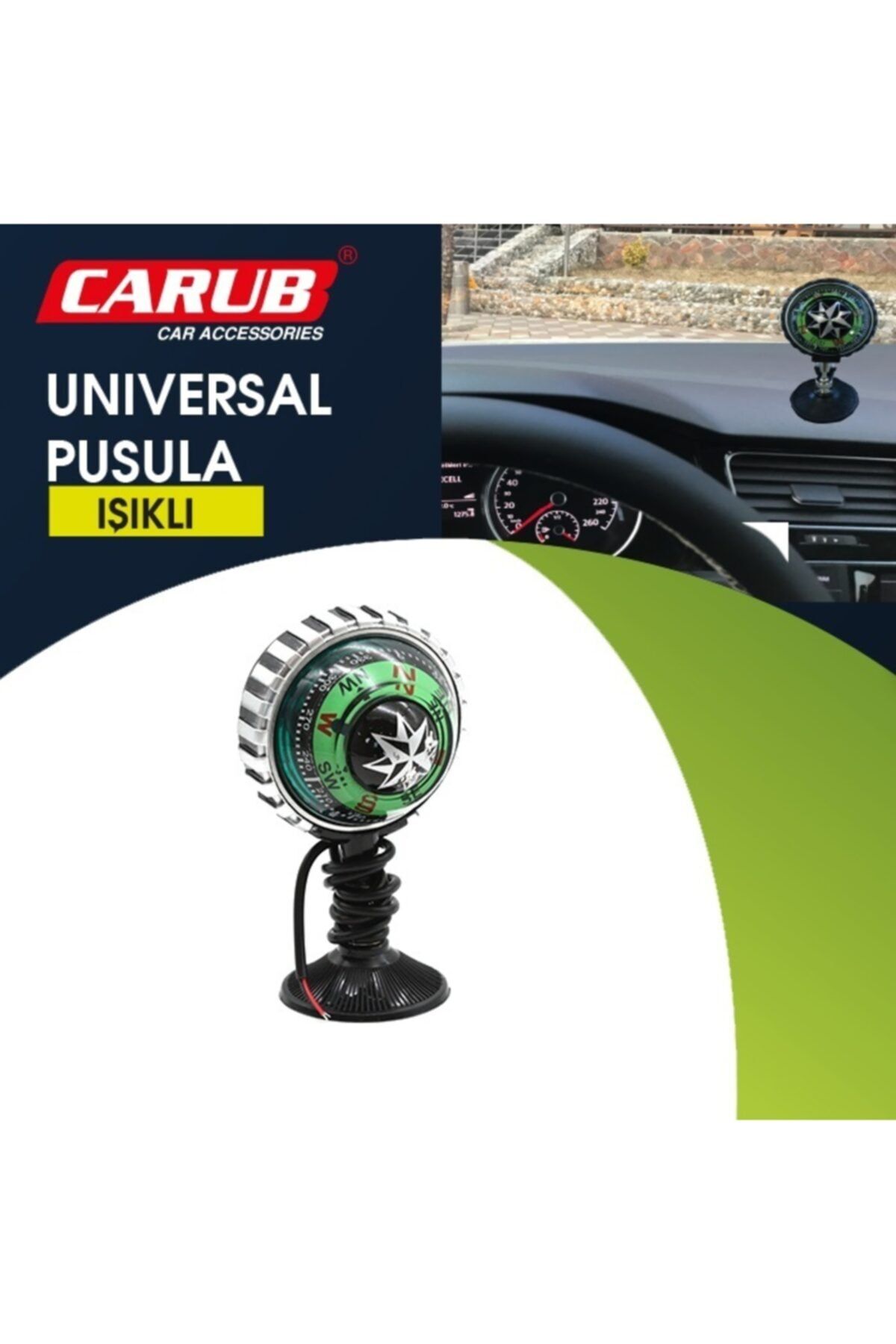 Carub Pusula Nostalji Vantuzlu Büyük Işıklı