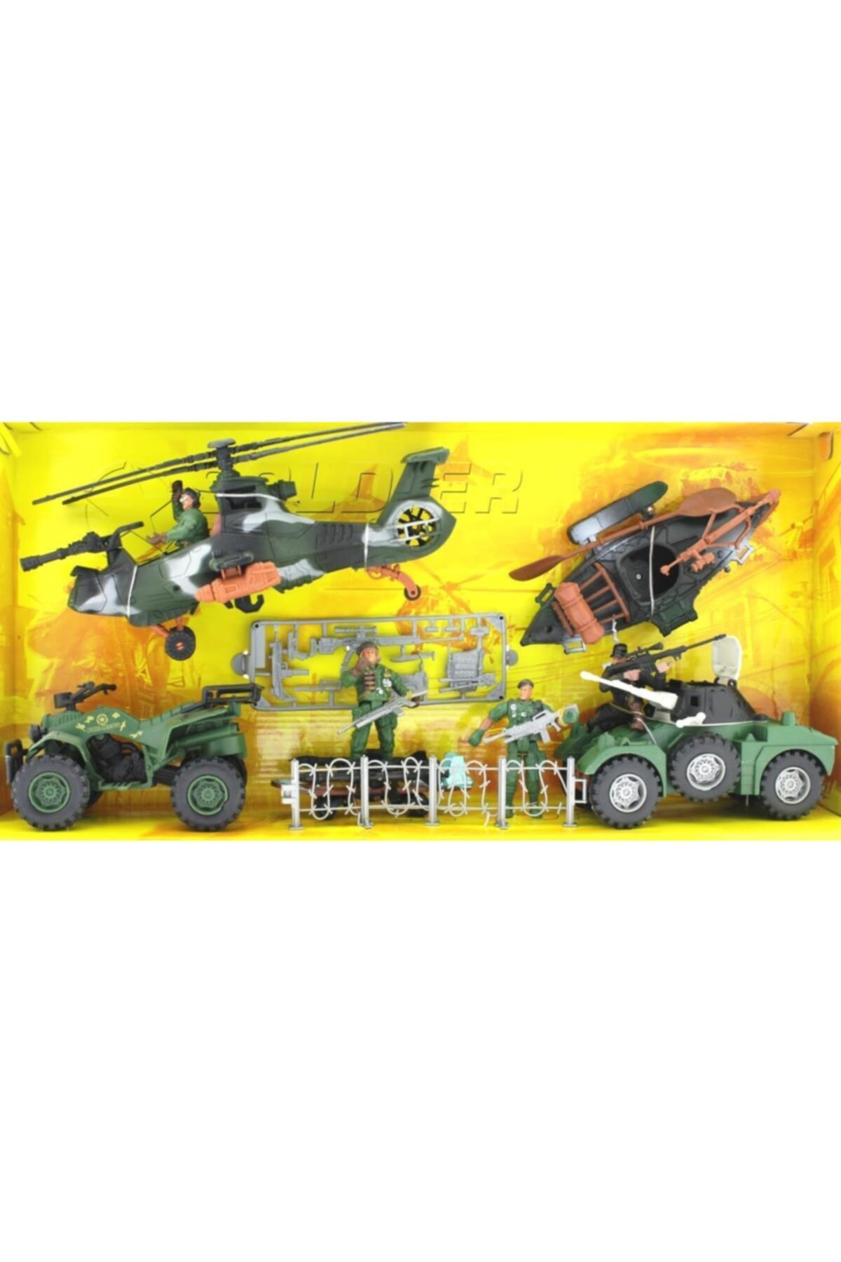 MEGA Helikopterli Ve Aksesuarlı Askeri Oyun Seti