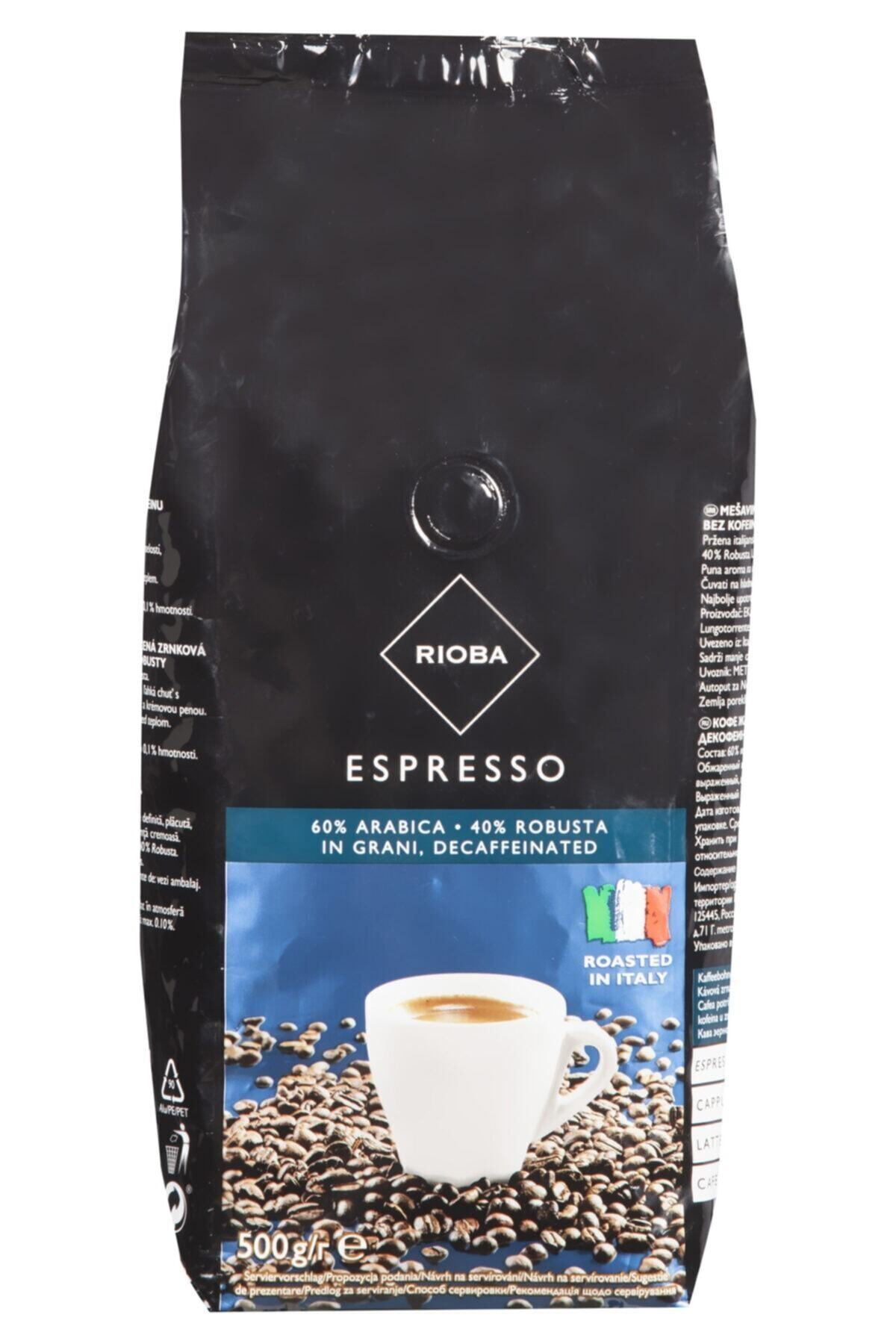 Rioba Espresso %60 Arabica %40 Robusta In Grani *kafeinsiz Çekirdek Kahve 500 Gr
