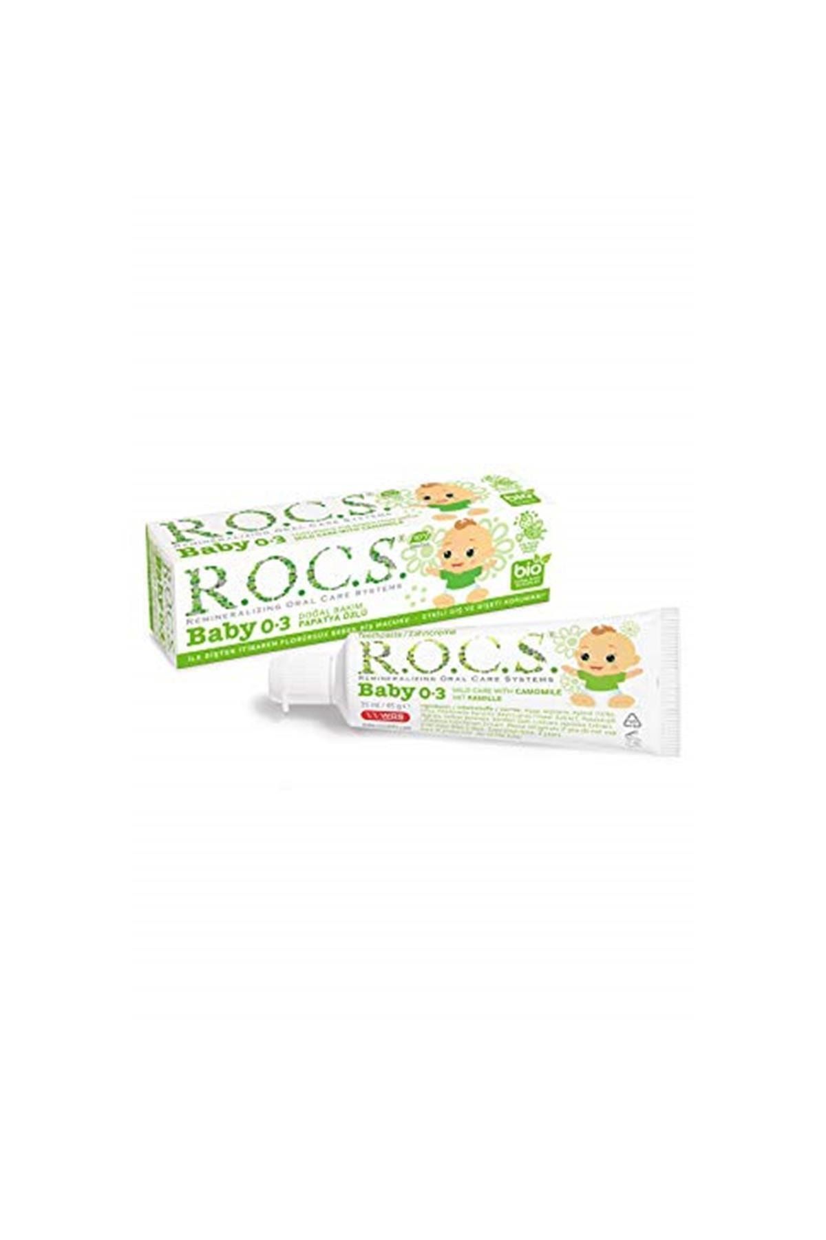 R.O.C.S. Baby 0 3 Yaş Paptya Özlü Florürsüz Bebek Diş Macunu 1 Paket