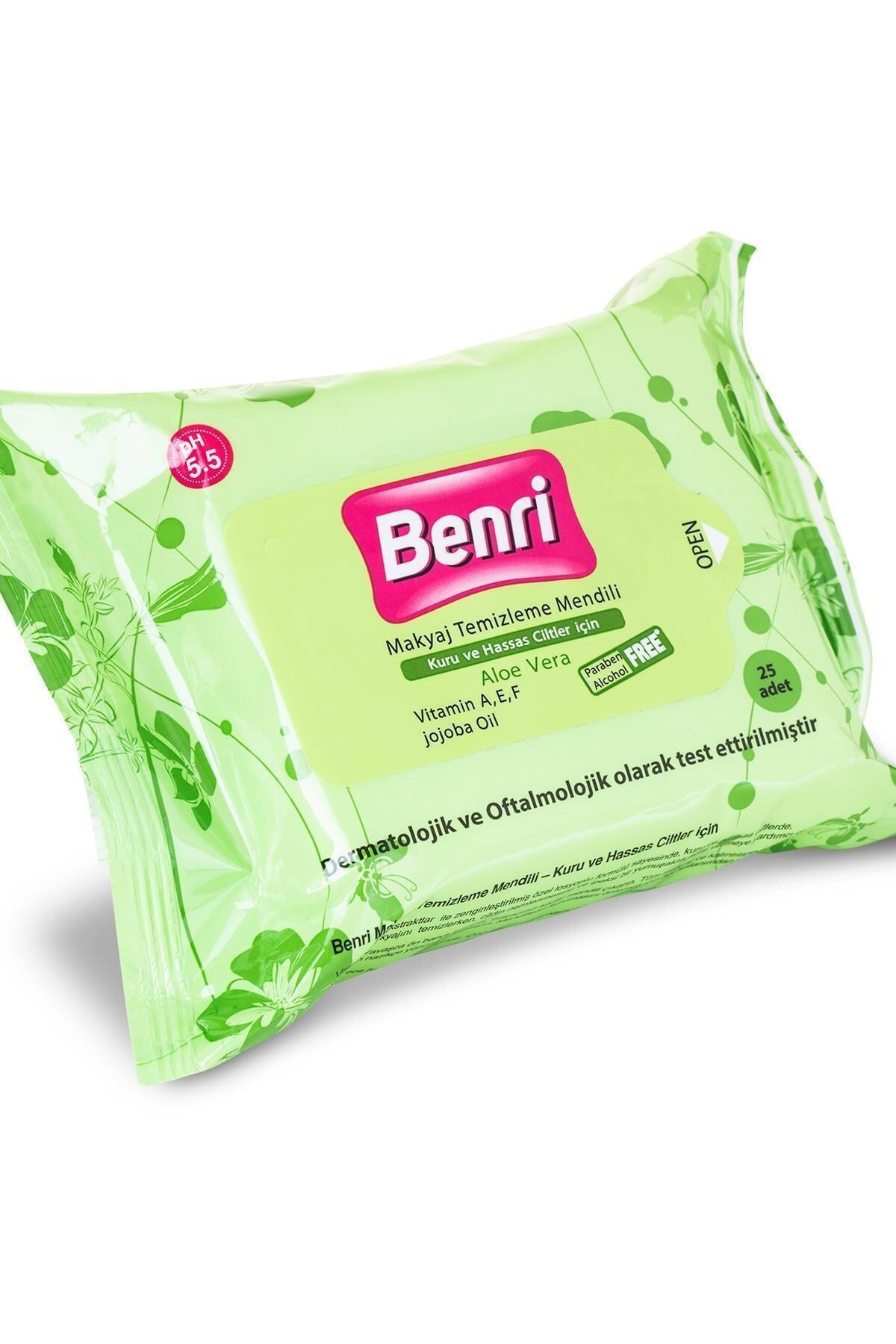 Benri Marka: Makyaj Temizleme Mendili Kuru Ve Hassas Ciltler Için 25'li Kategori: Makyaj Temizleyi