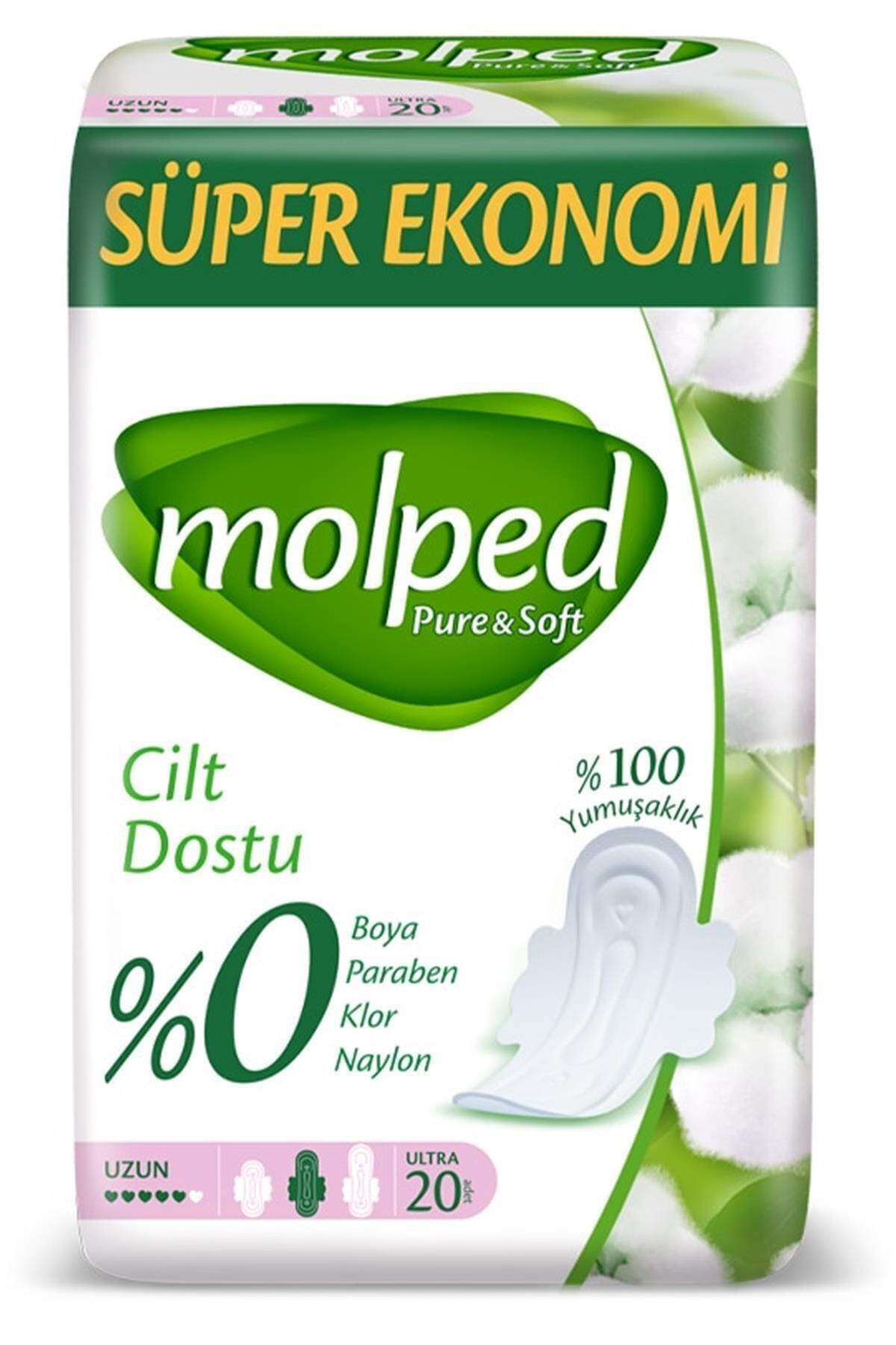 Molped Pure & Soft Süper Eko Uzun 20'li Kategori: Günlük Ped