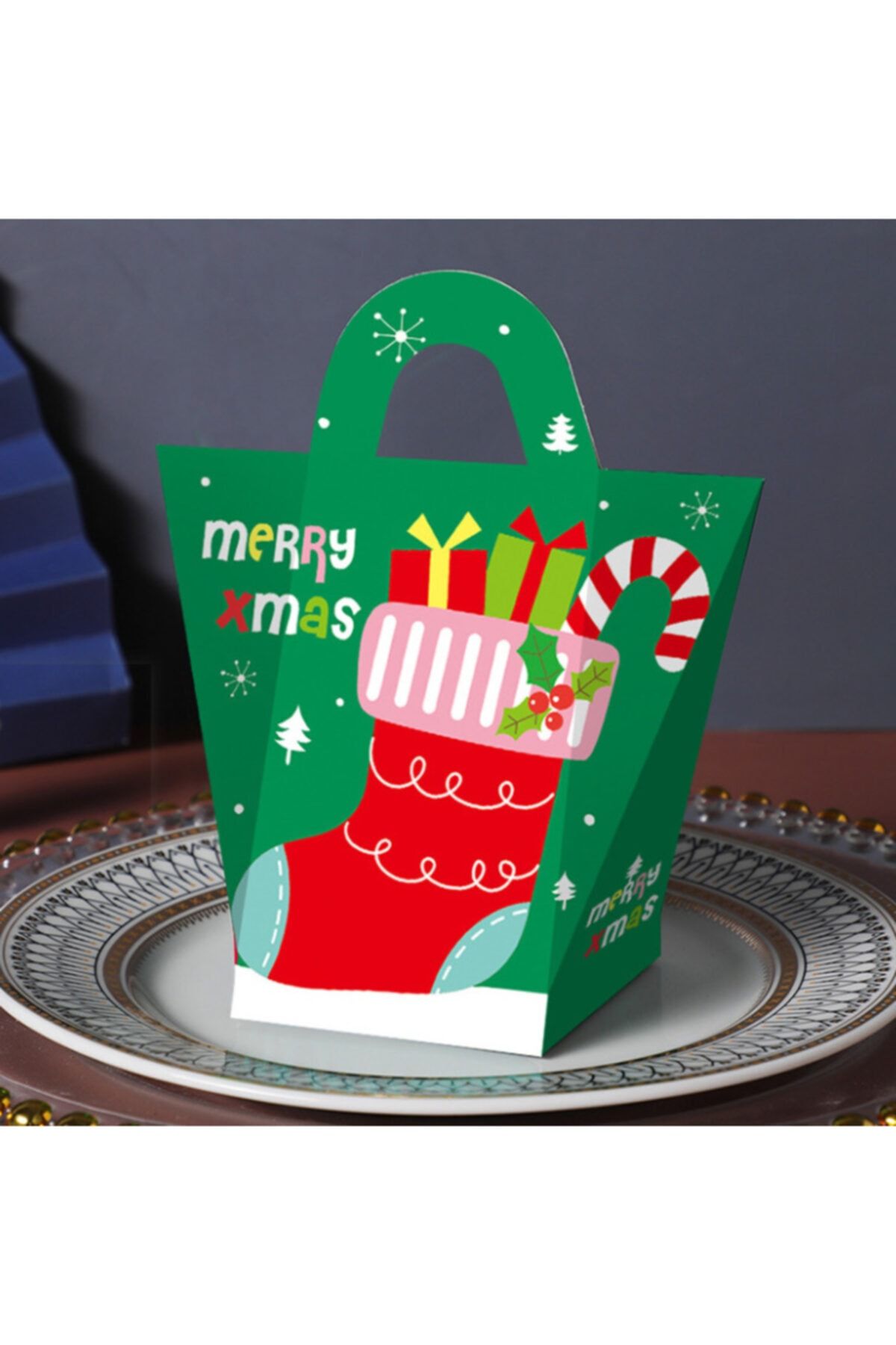 Meyn concept Yılbaşı Çorabı Temalı Yeşil Paketleme
