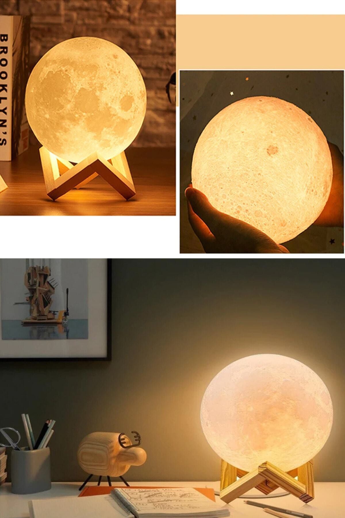 Dreamy Concept Ledli Şarj Edilebilir Ay Şeklinde Gece Lambası 3d