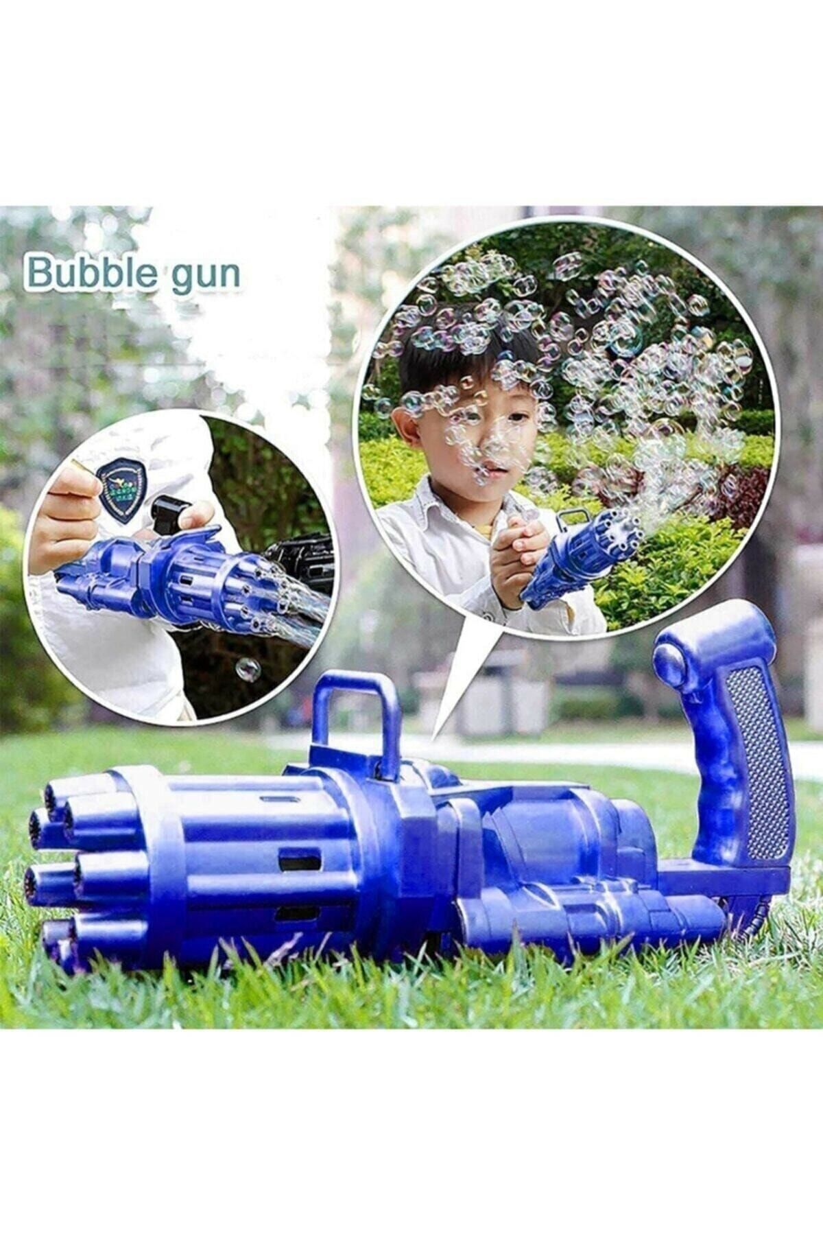 Miajima Pilli Köpüklü Oyuncak Köpük Makinesi Tabancası Bubble Machine +baloncuk Likitli