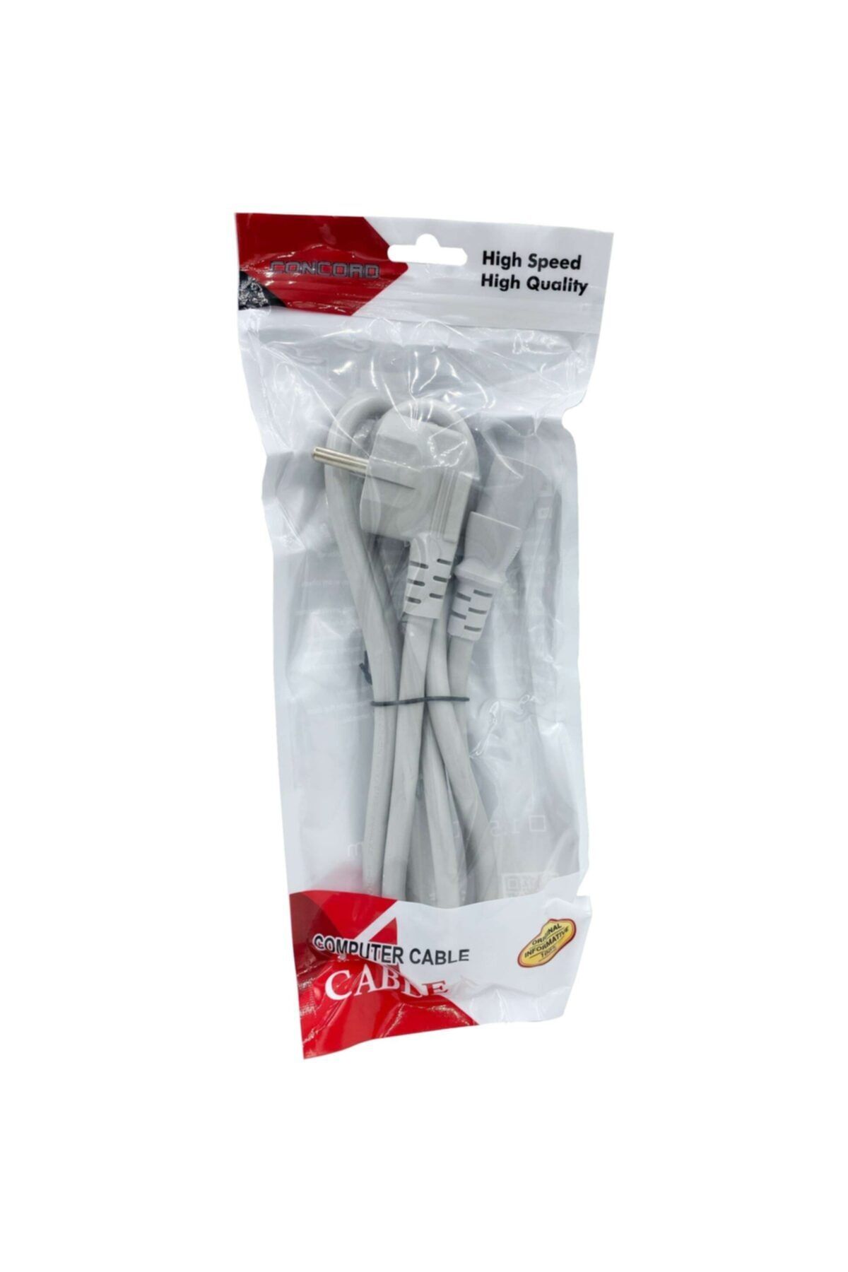 HESAPLIJET Beyaz Pc Power Kablo (1 Mm) 1.2 Metre Concord C-564