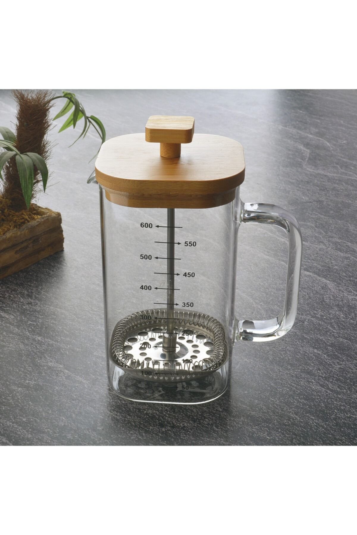 Tohana Bambu Kapaklı French Press 600ml