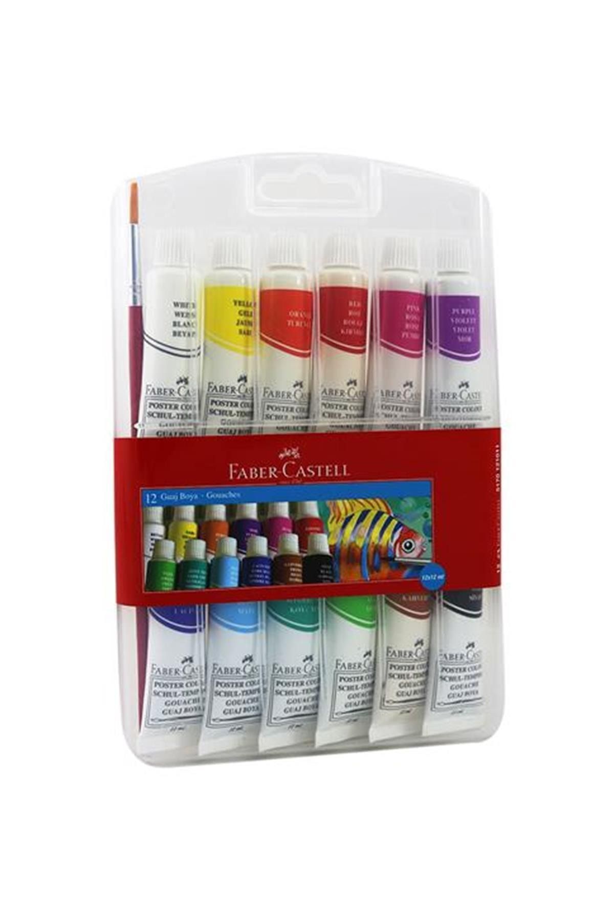 Faber Castell 12 Renk Guaj Boya Tüp 12 Ml. 121011