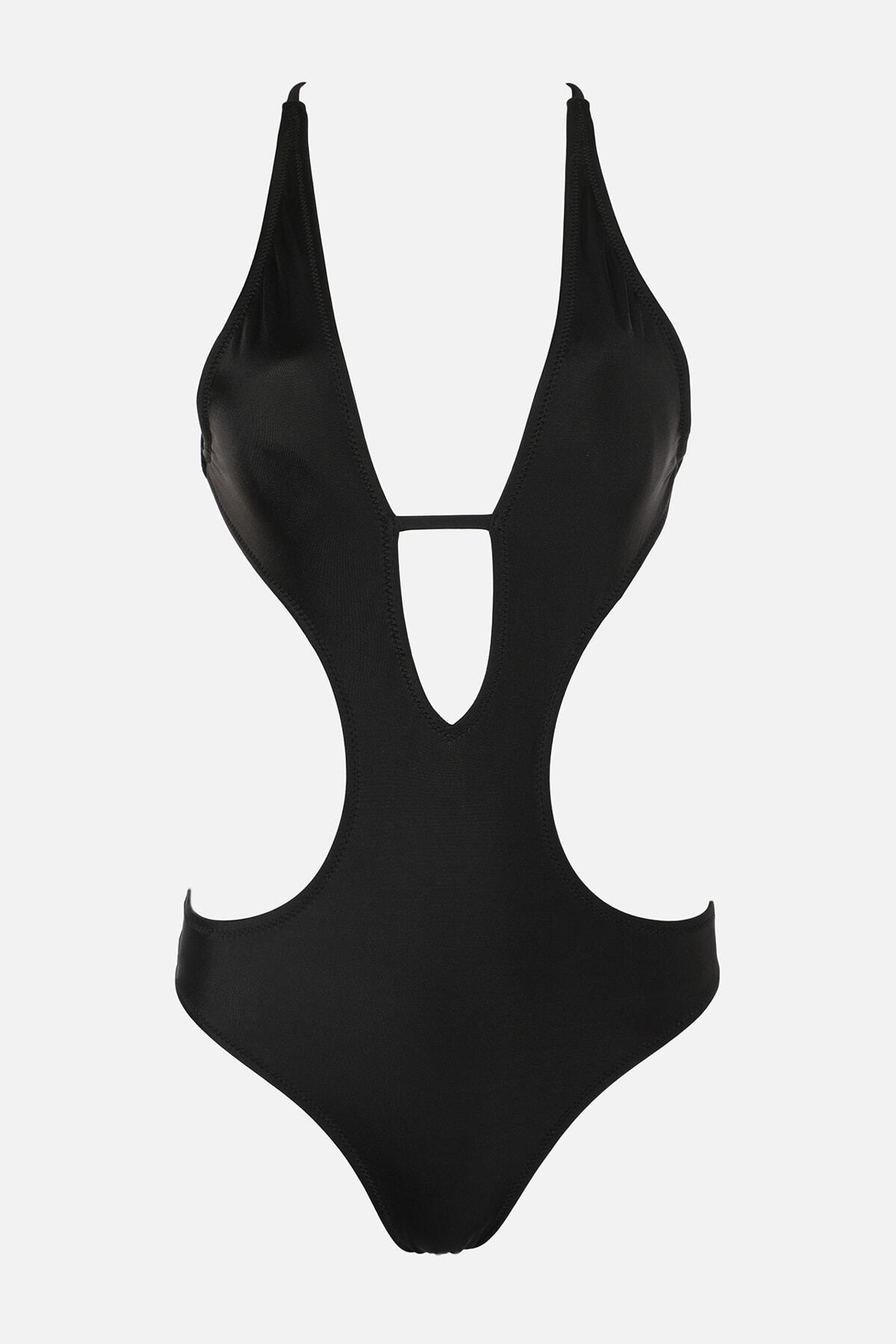 TRENDYOLMİLLA Siyah Cut Out Detaylı Mayo TBESS22MA0178